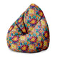 Puf Pearshape Botanical Floral Geometric Pattern-S-Oxford