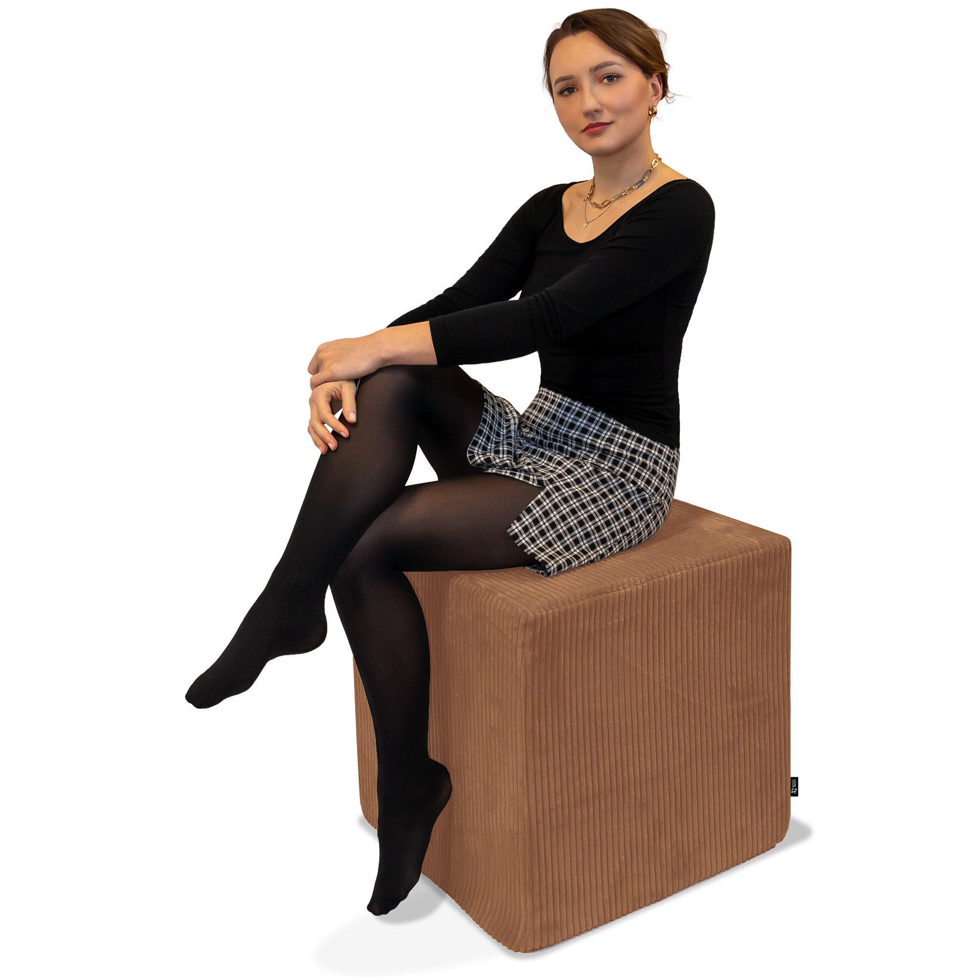 Qubik Brown Bear Pouf-50x50 CM