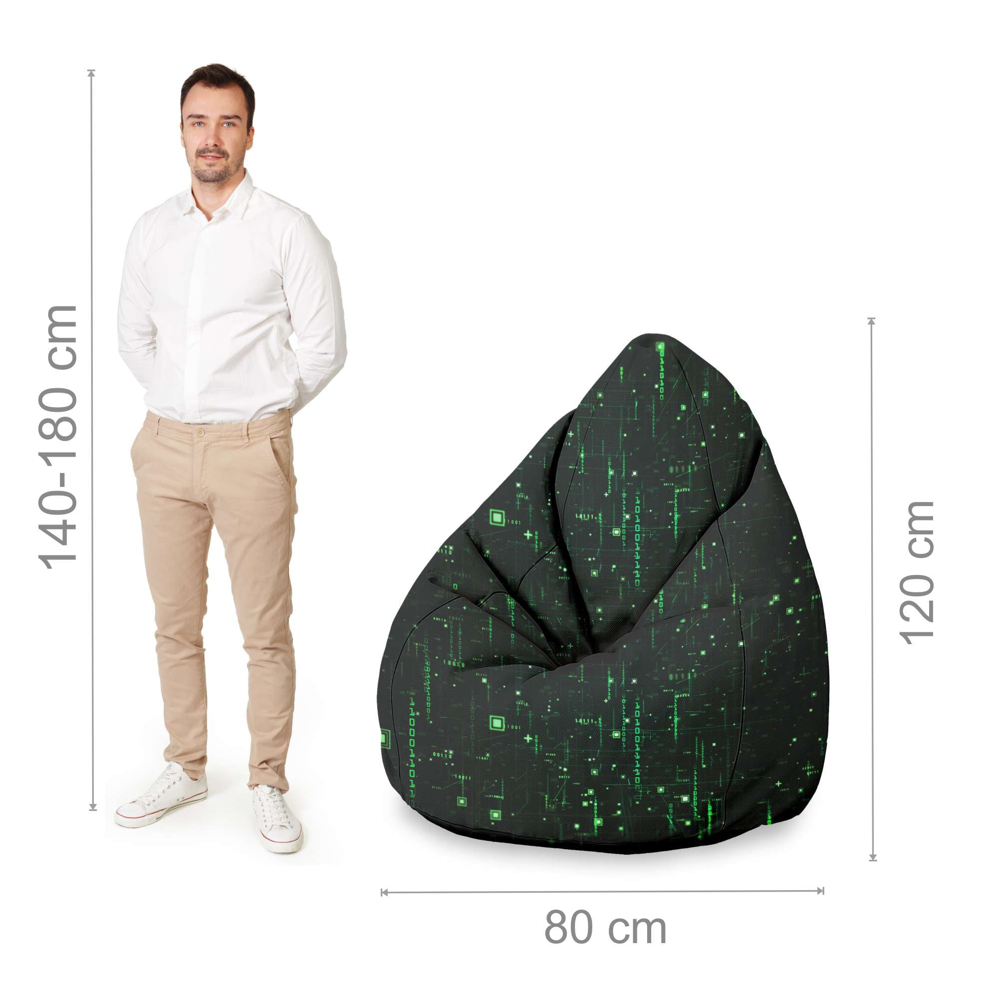 Puf Pearshape Navy Night-Oxford