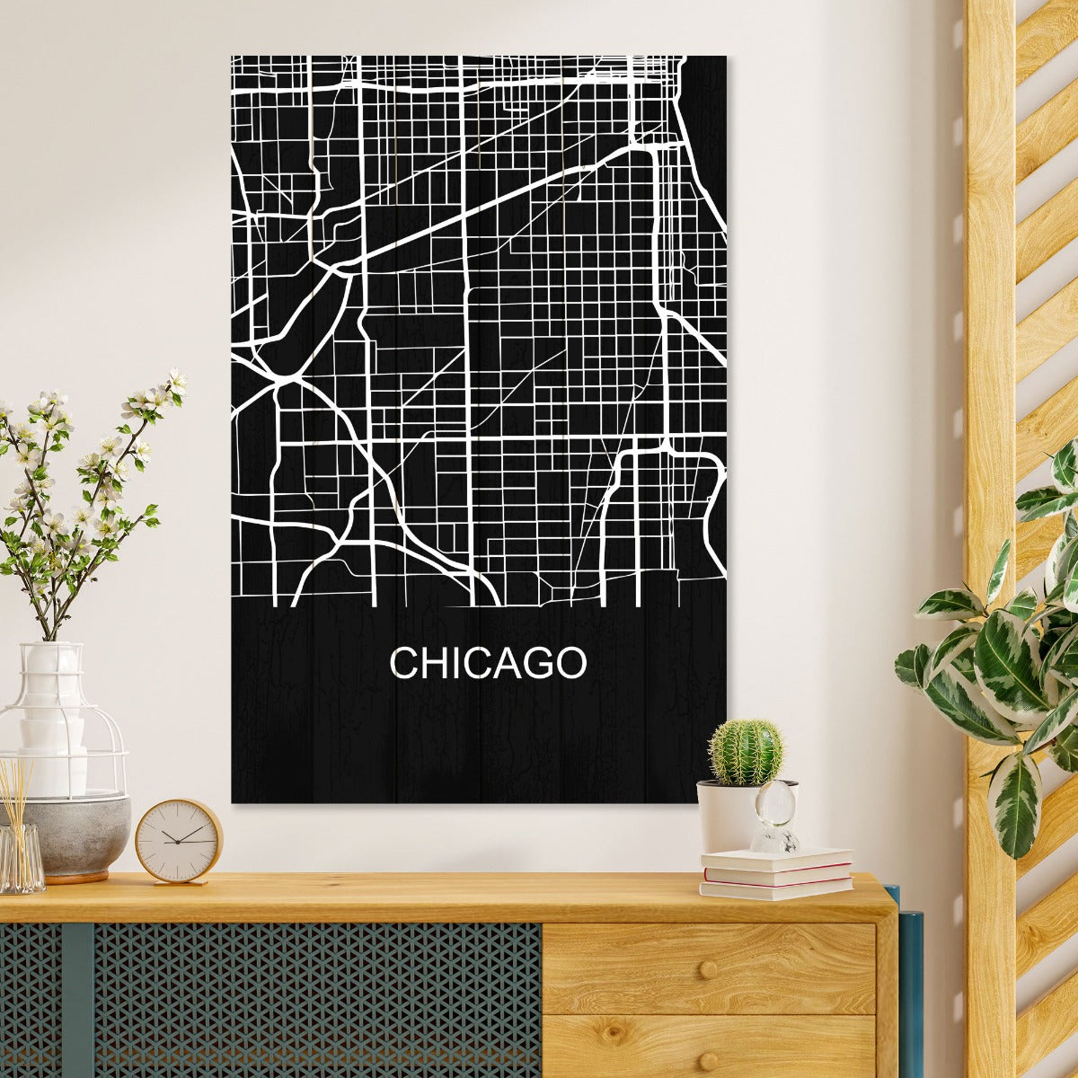 Bild Holz Chicago-60x90 cm