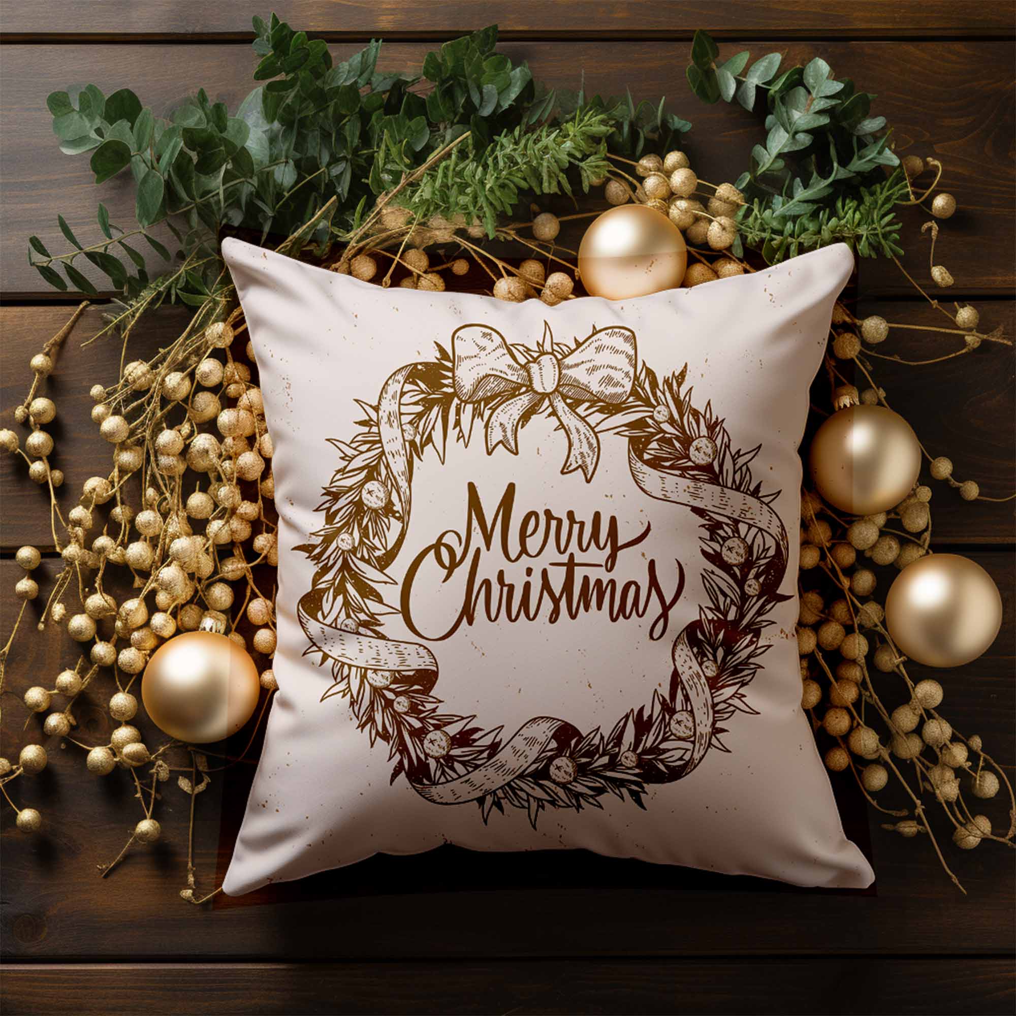 Kissen Christmas Wreath
