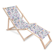 Wooden Deck Chair with Footrest Color Meadow