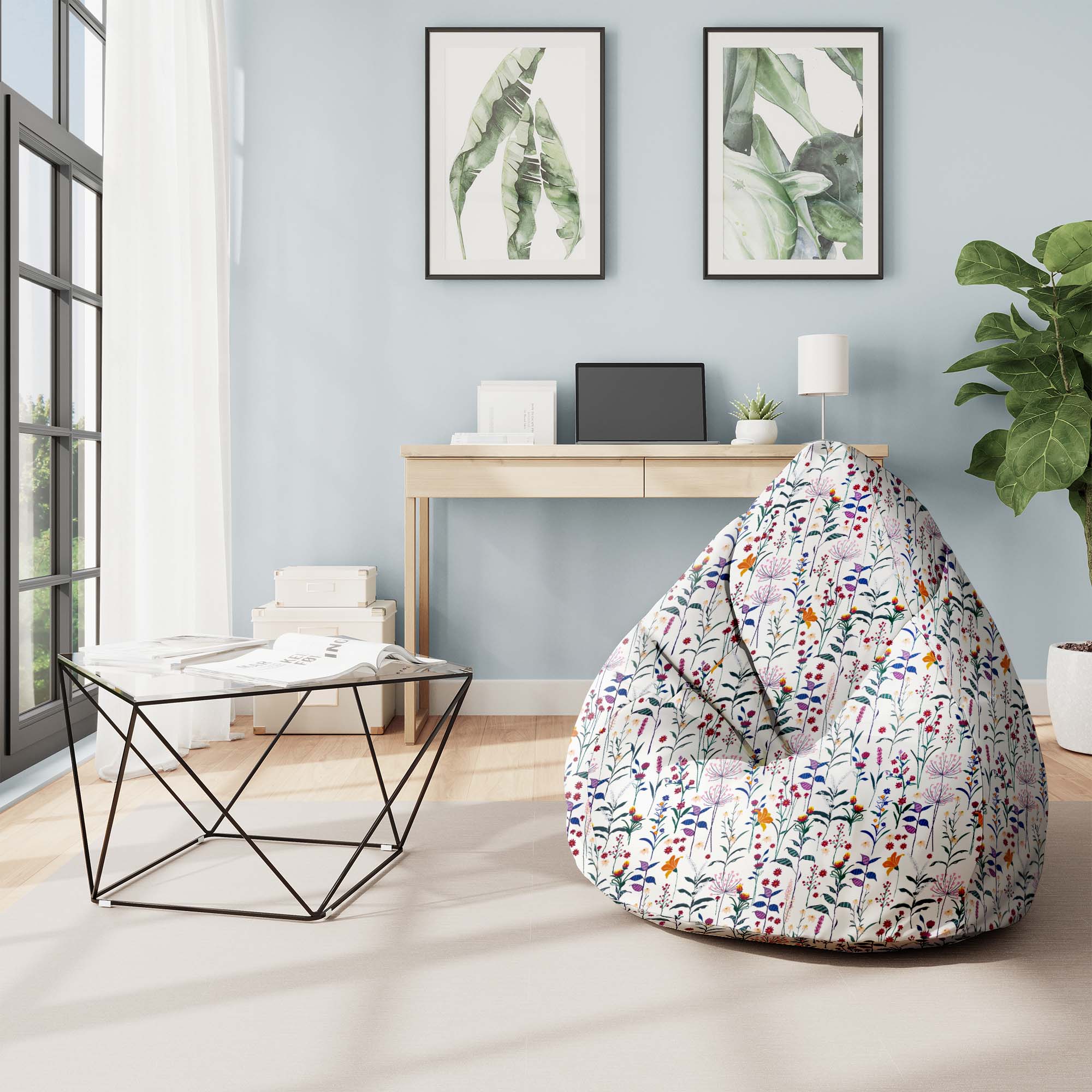 Pearshape Pouf Color Meadow-S-Oxford