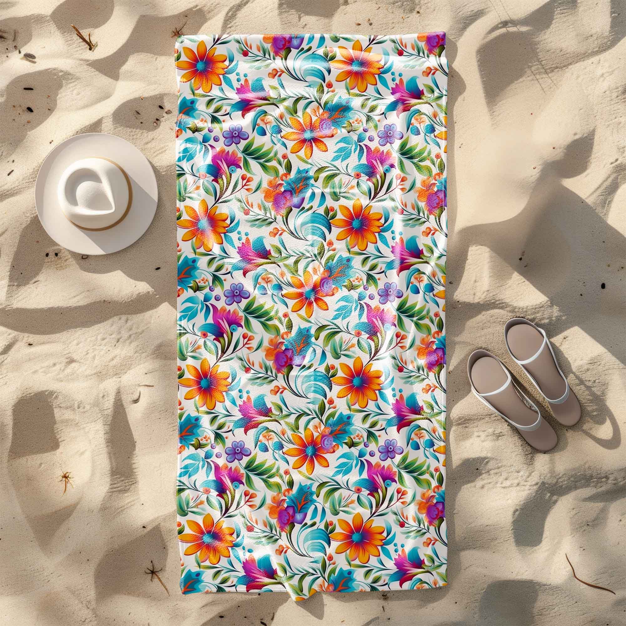 Ręcznik Colorful Floral Pattern-70x140 cm