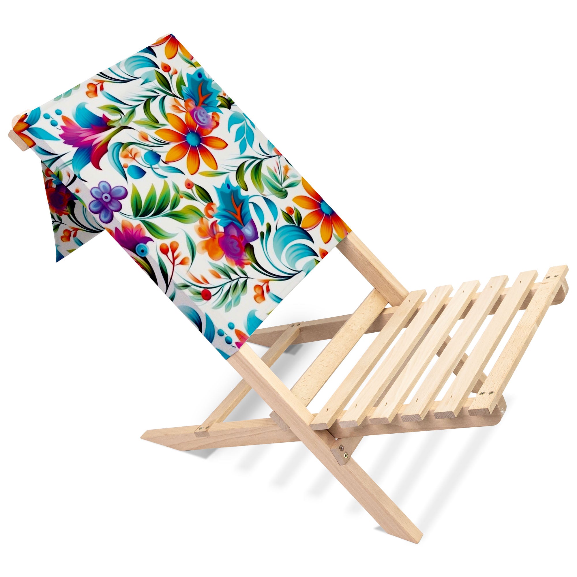 Składane Krzesło Plażowe Colorful Floral Pattern