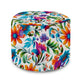 Okrúhly puf podnožka Colorful Floral Pattern-Velvet