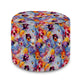 Round pouf footstool Colorful Flowers Pattern-Velvet