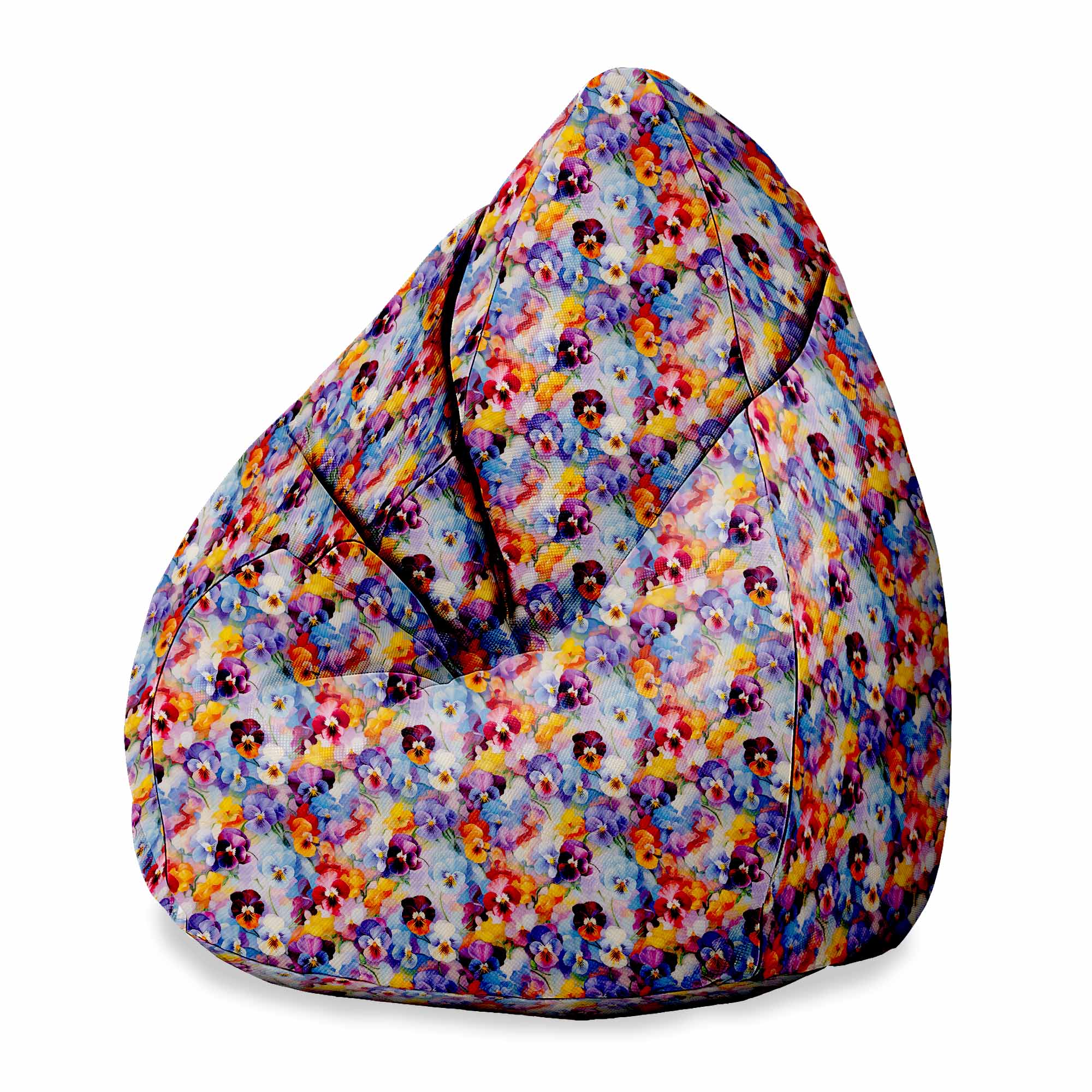 Puf Pearshape Farebný kvetinový vzor-S-Velvet