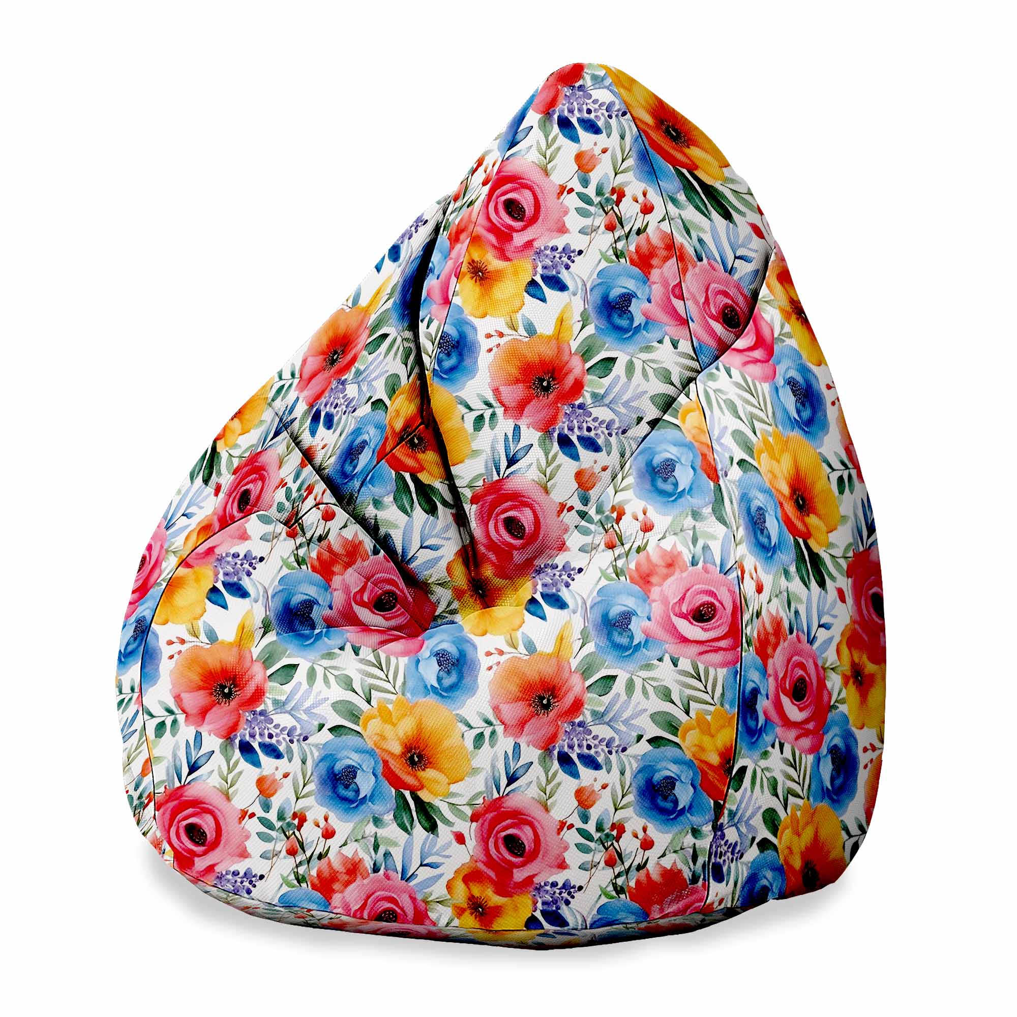 Puf Pearshape Barevné Květiny-S-Velvet