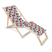 Wooden Deck Chair with Footrest Cute Bugs