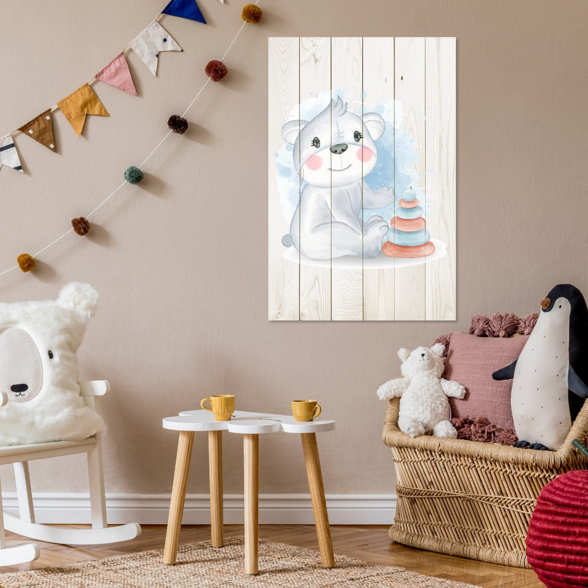 Obraz Wood Cute Koala Playing with Toys-20x30 cm