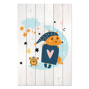 Obraz Wood Cute Sleeping Fox-20x30 cm