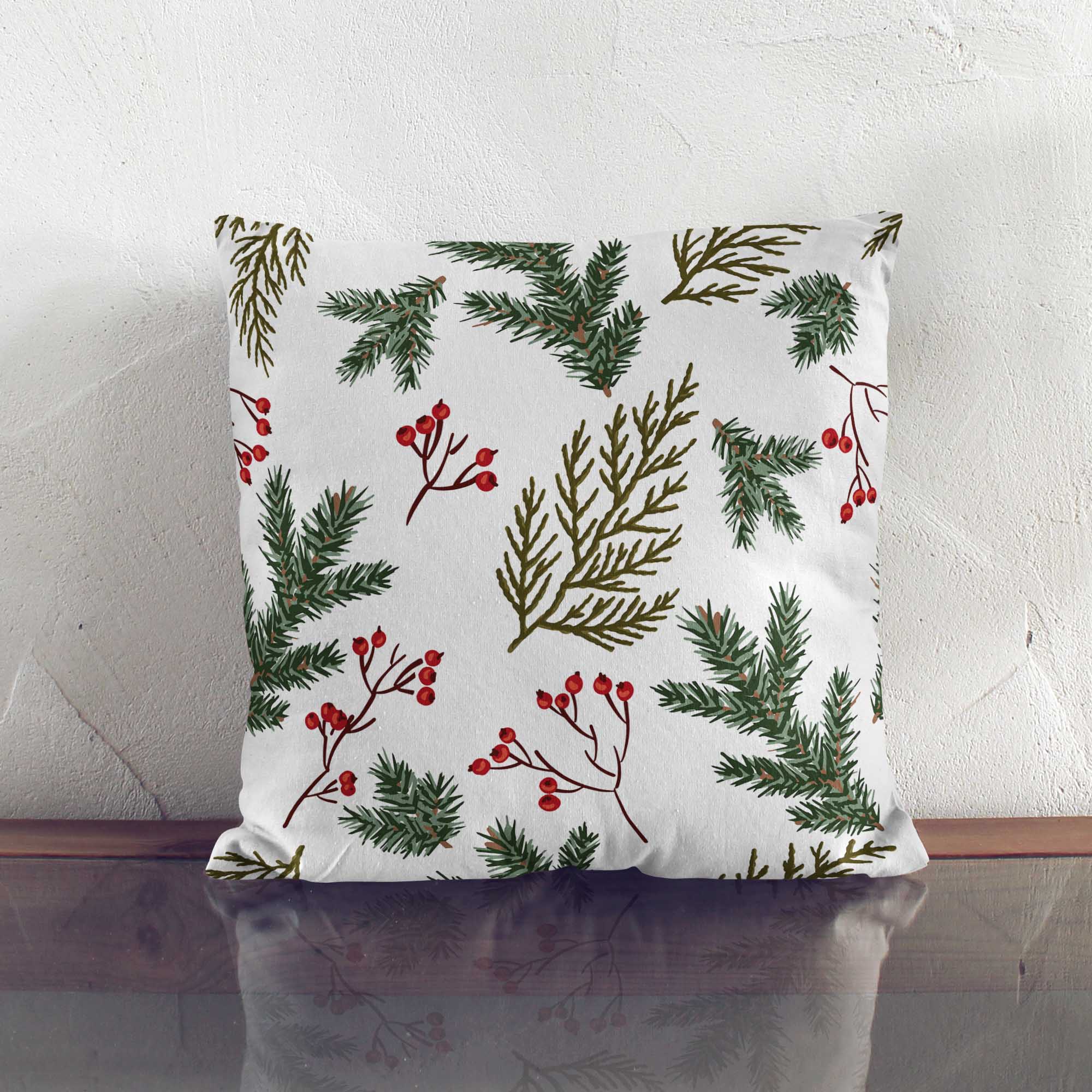 December Red Berries-Oxford Pillow