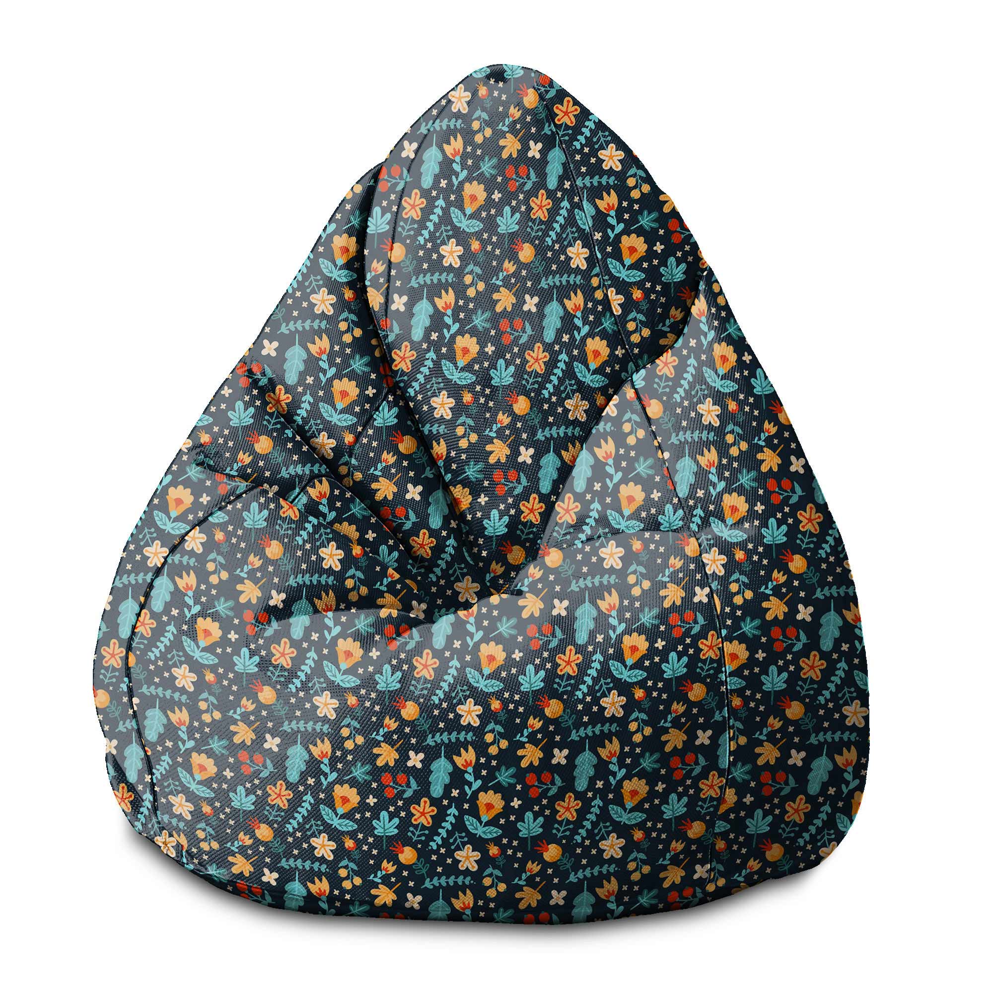 Puf Pearshape Rozptýlené květiny-M-Oxford