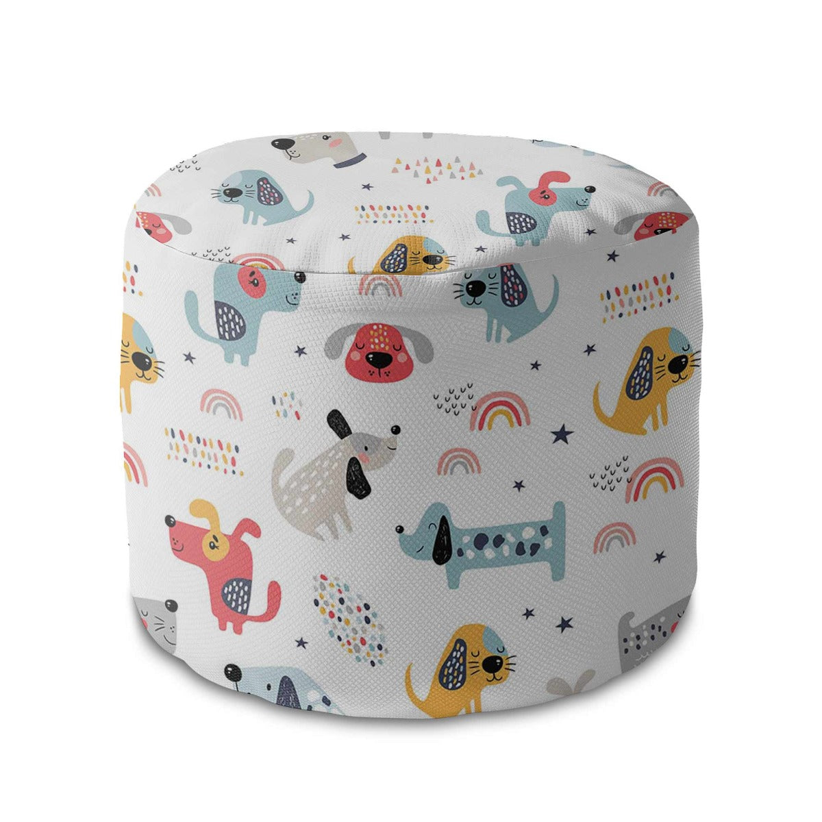 Runder Hocker Fußstütze Rainbow and Dogs-Velvet