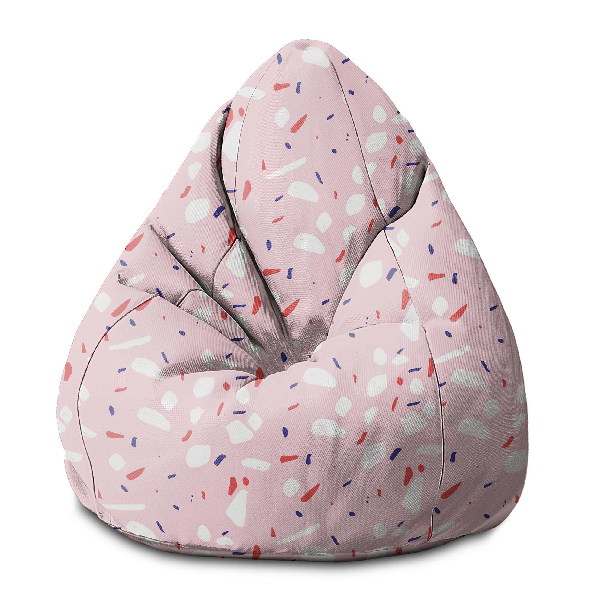 Puf Pearshape Pink Abstract-M-Oxford