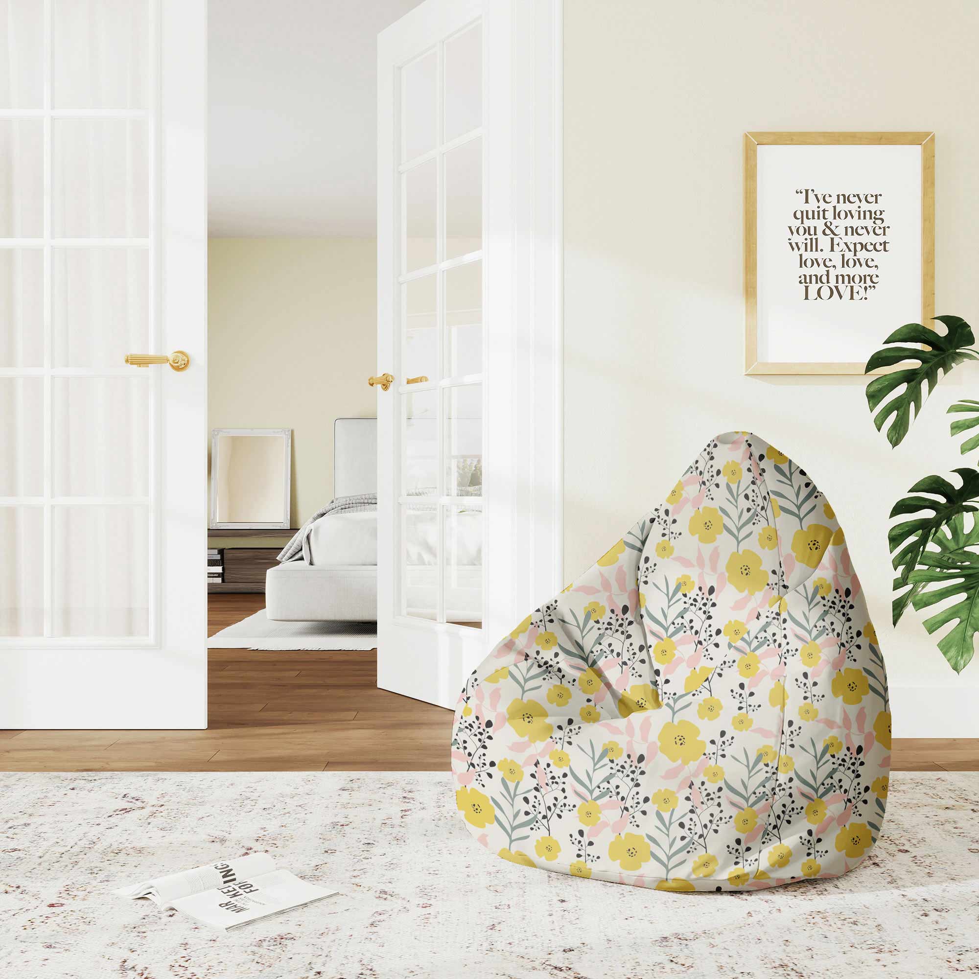 Pearshape Pouf Yellow Daffodil-M-Oxford