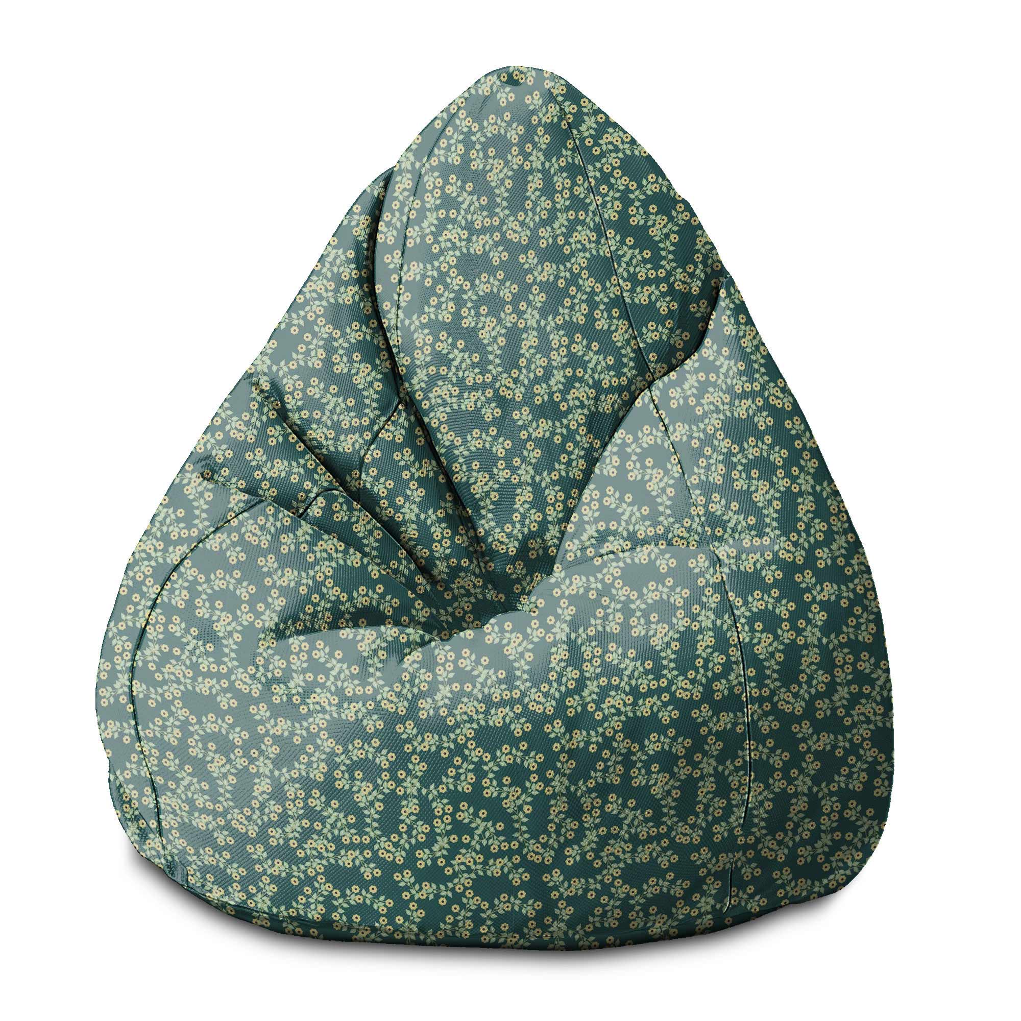 Puf Pearshape Tiny Flowers-M-Oxford