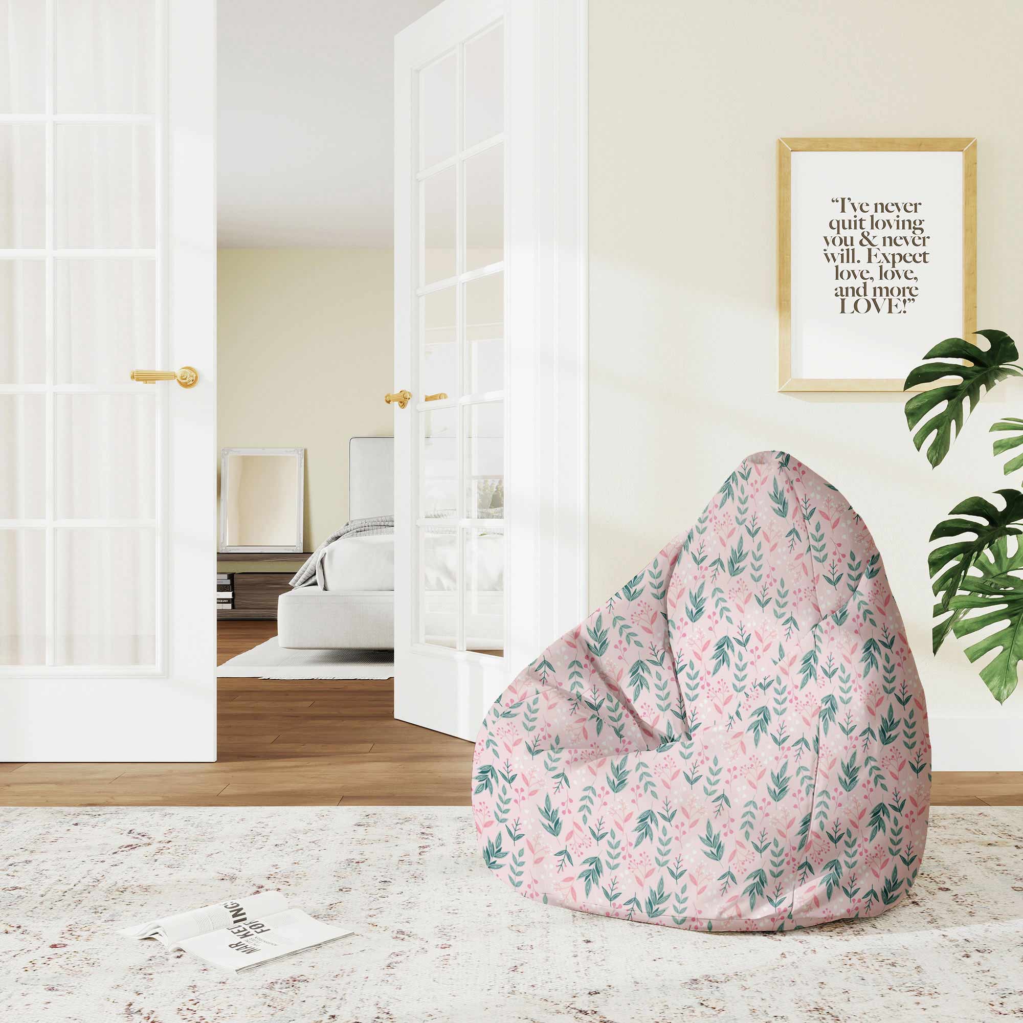 Puf Pearshape Sweet Leaves Pattern-S-Oxford