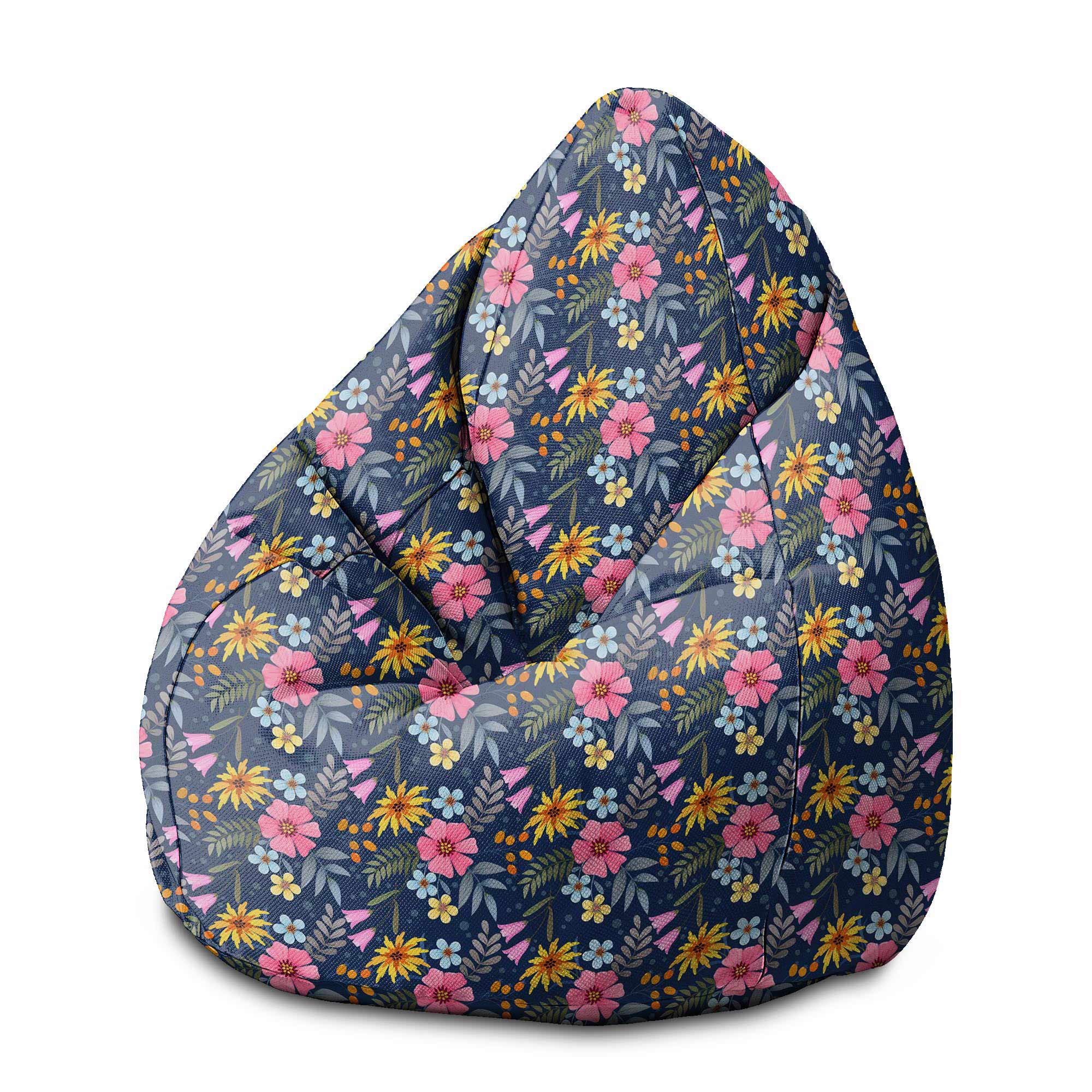 Pearshape Pouf Spring Flowers