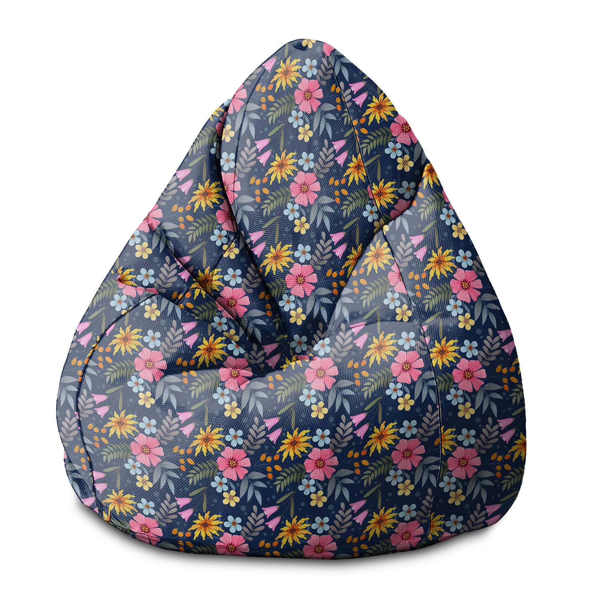Pearshape Pouf Spring Flowers