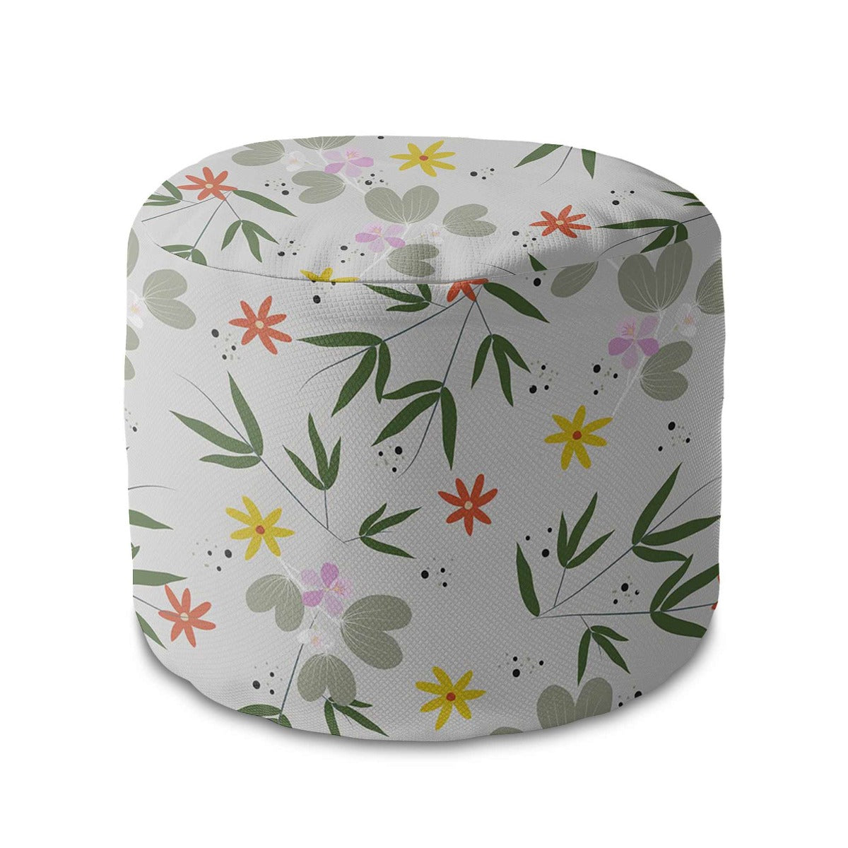 Puf okrągły podnóżek Flower Doodling-Velvet