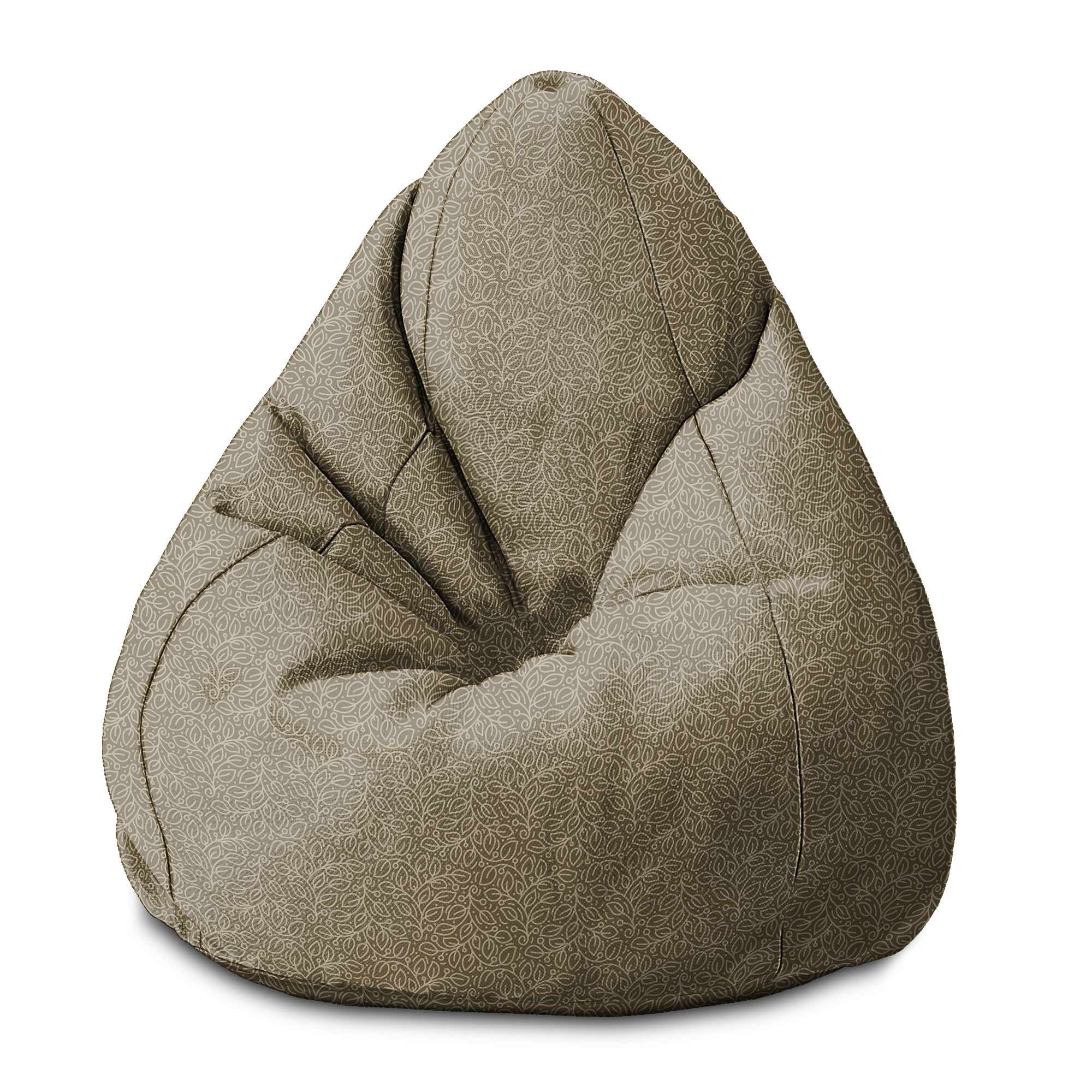 Puf Pearshape More Leaves Beige-S-Velvet