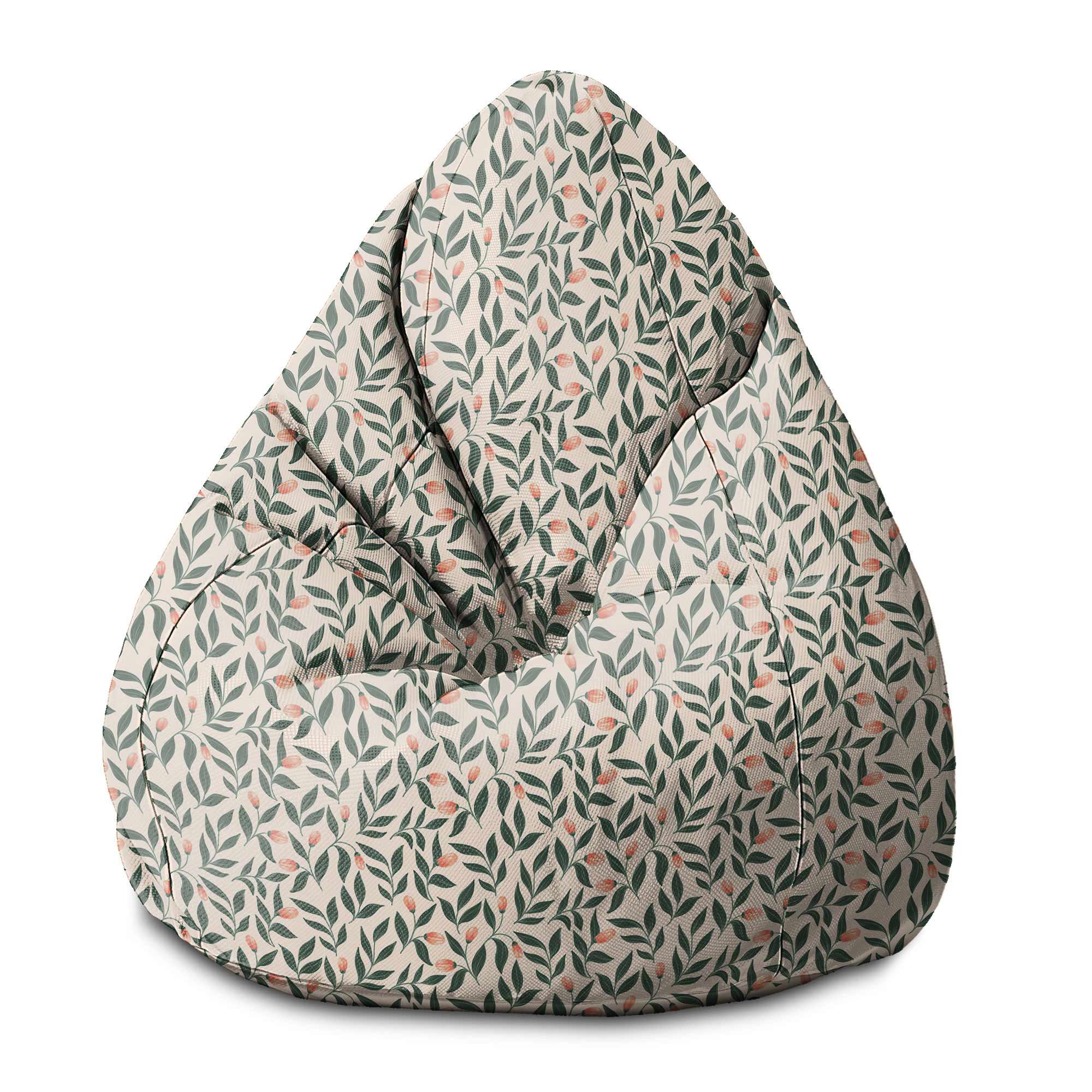 Puf Pearshape Pink Berries Pattern-M-Oxford