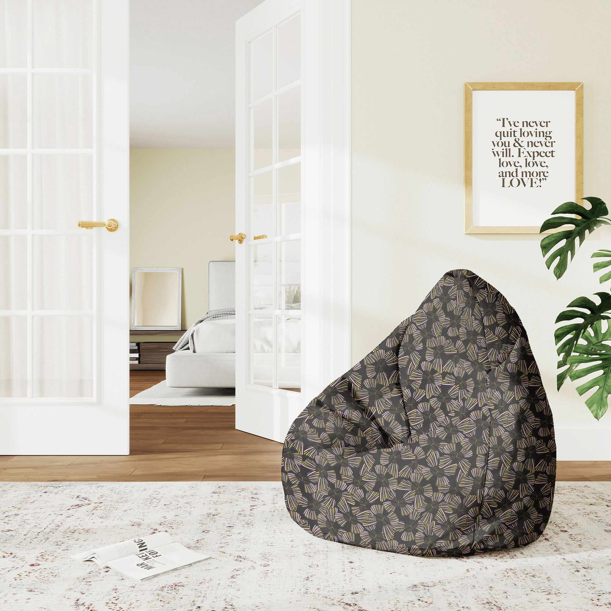 Puf Pearshape Modern Abstract Pattern-M-Velvet