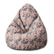 Pear-shaped Pouf Pink and Navy Flowers-S-Velvet