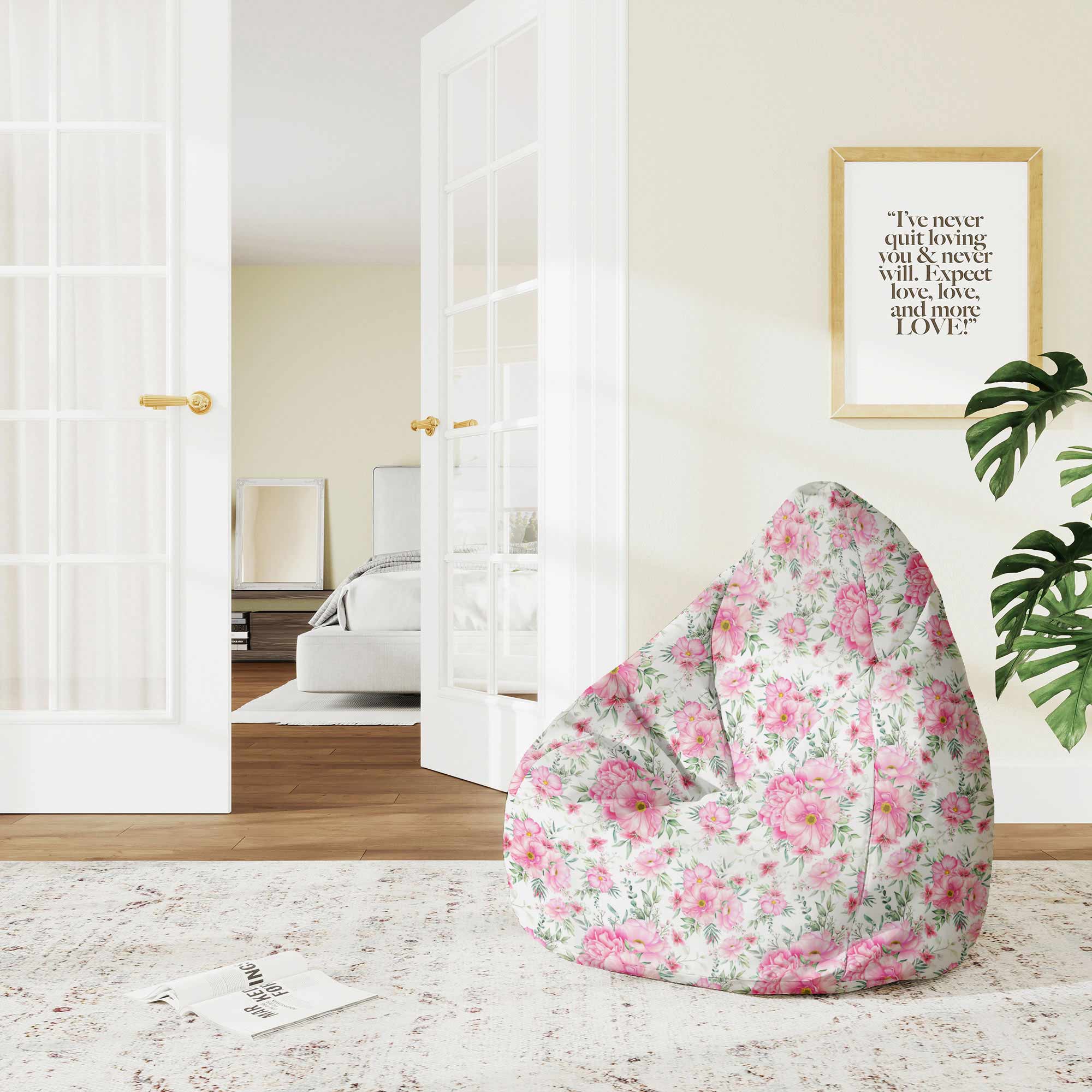 Puf Pearshape Rose Garden-S-Velvet