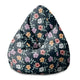Puf Pearshape Simple Flowers on Navy-M-Velvet