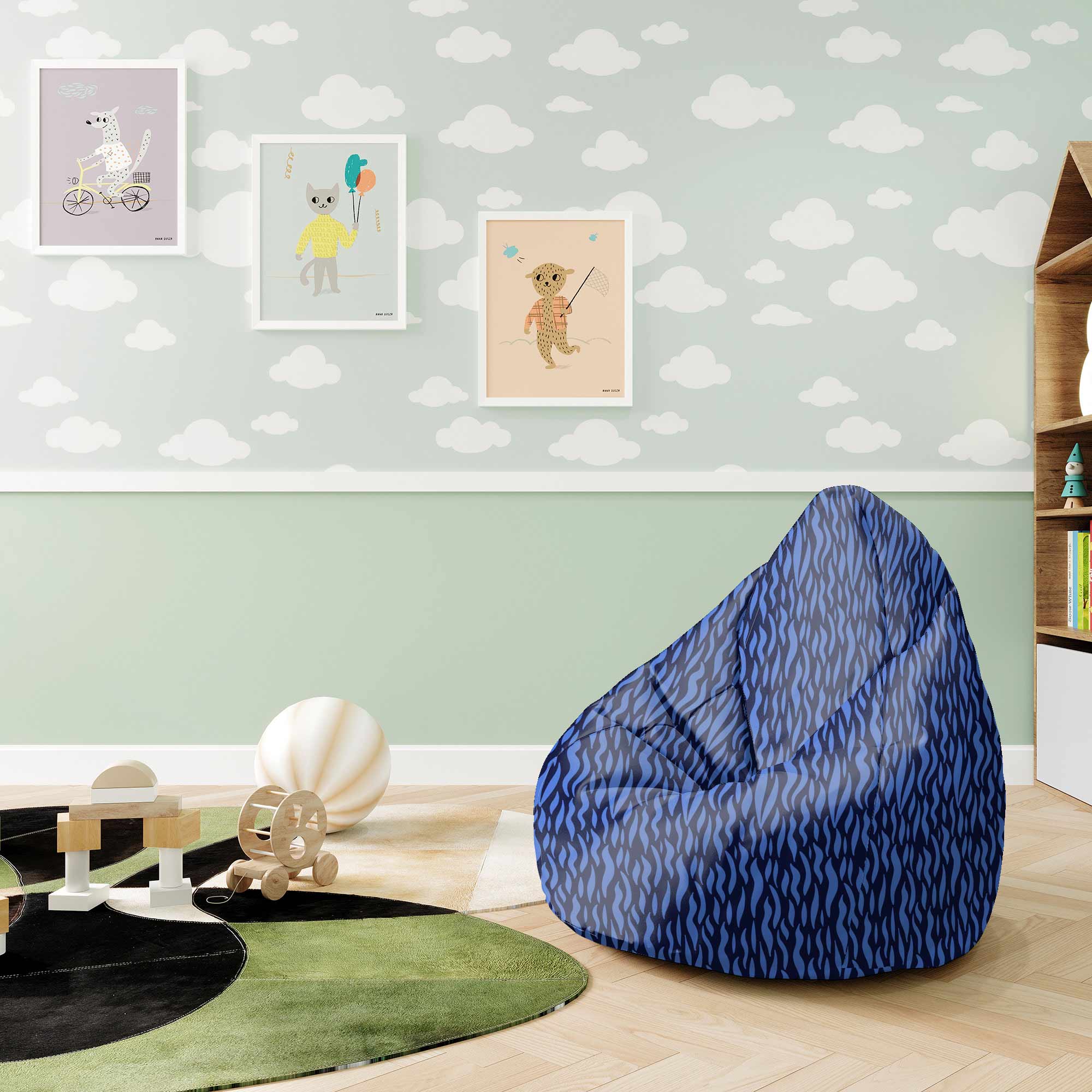 Puf Birnenform Wellen an-M-Velvet