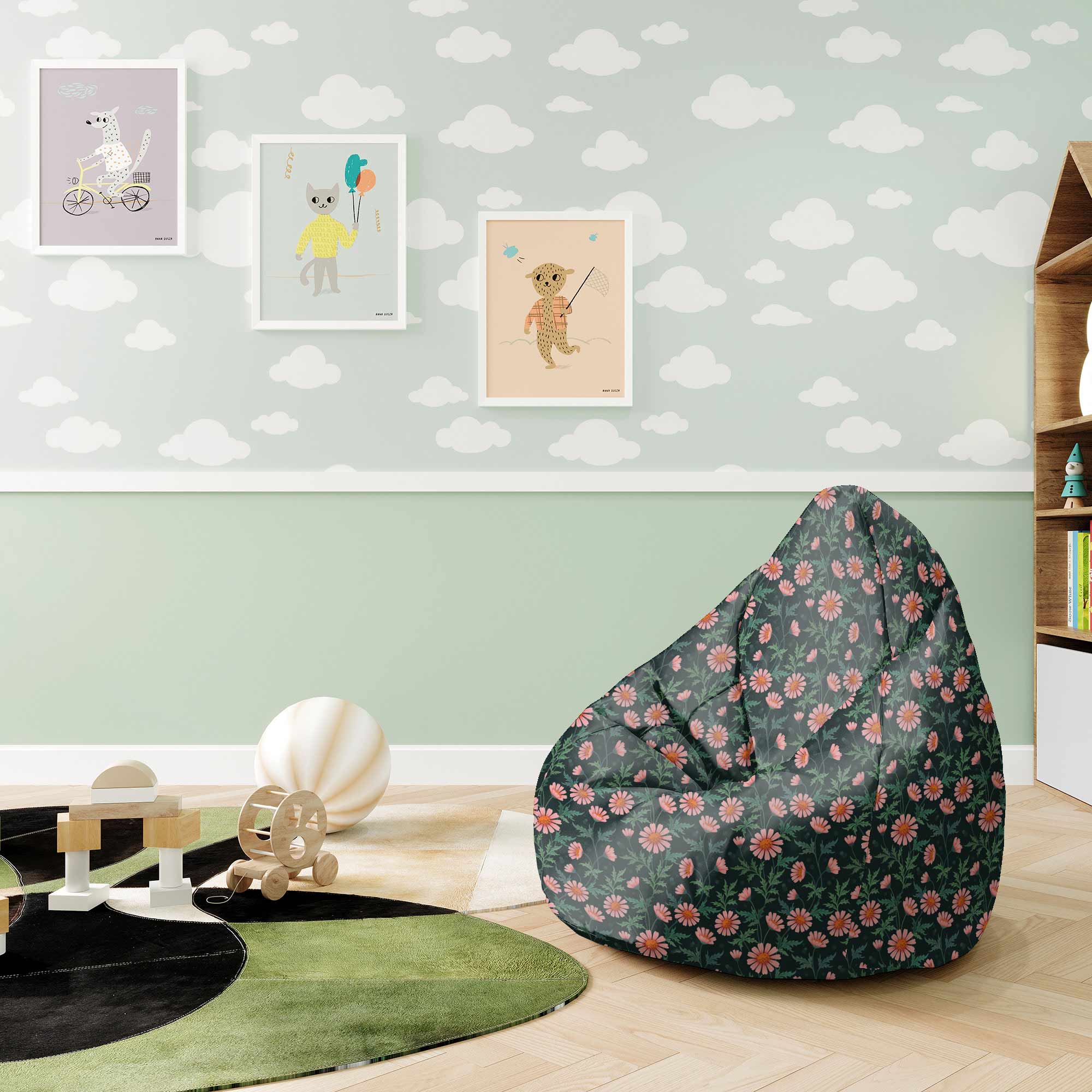 Pearshape Pouf Oxeye Daisy