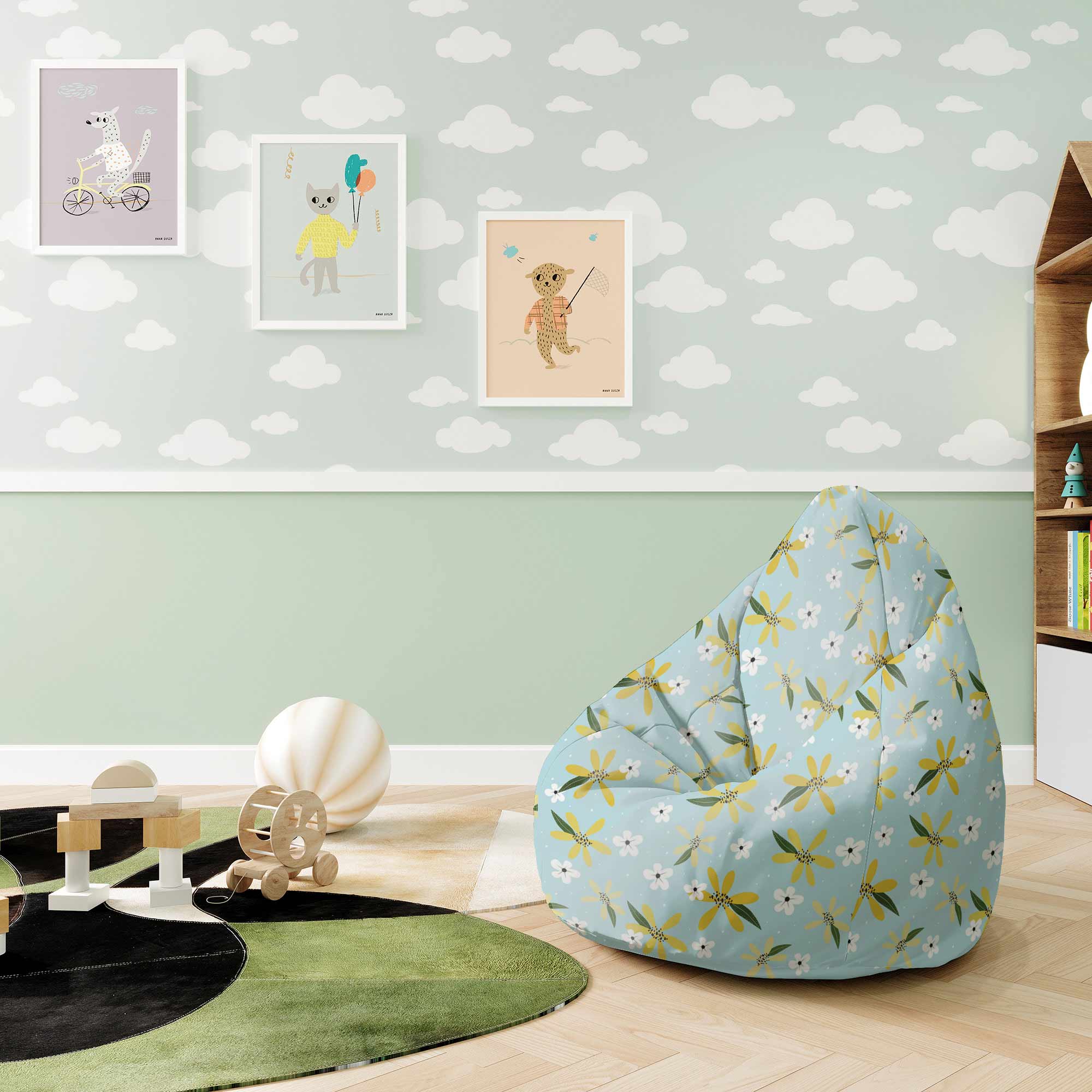 Pearshape Pouf Summertime-M-Velvet