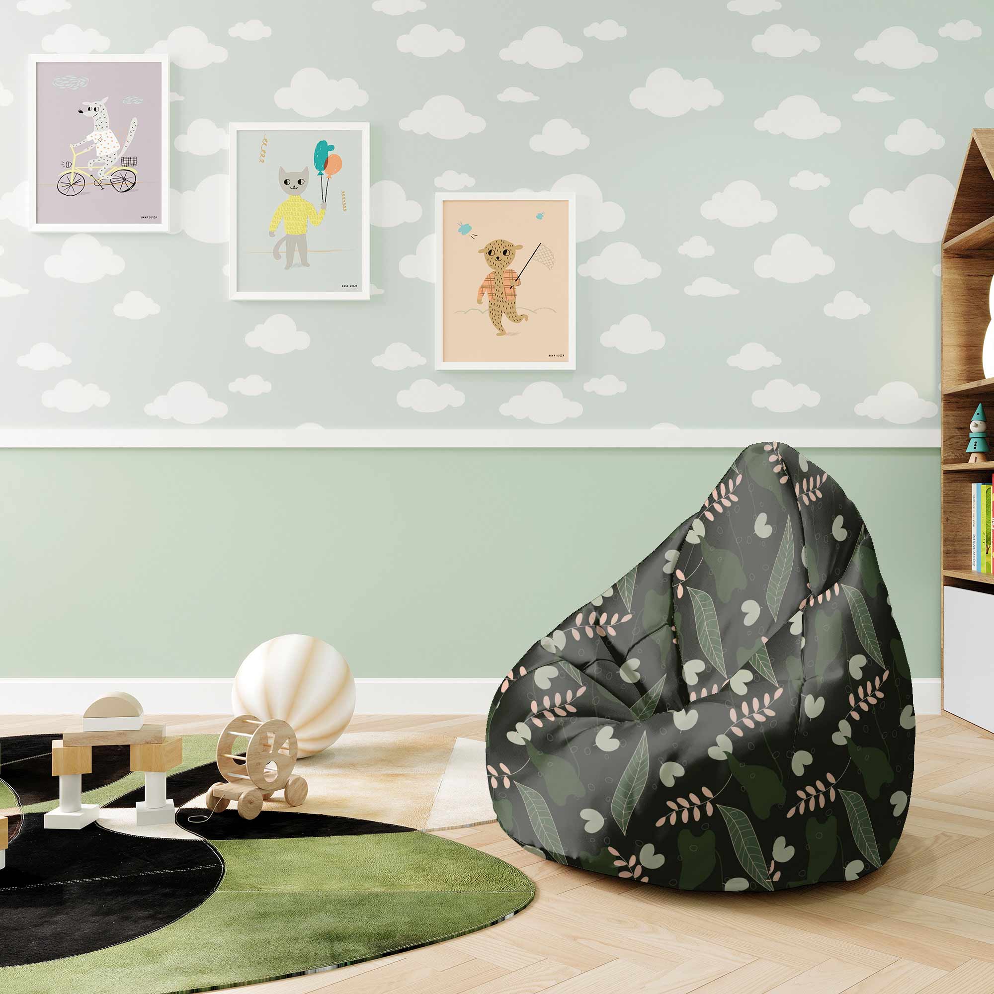 Pearshape Pouf Summer Night-M-Oxford