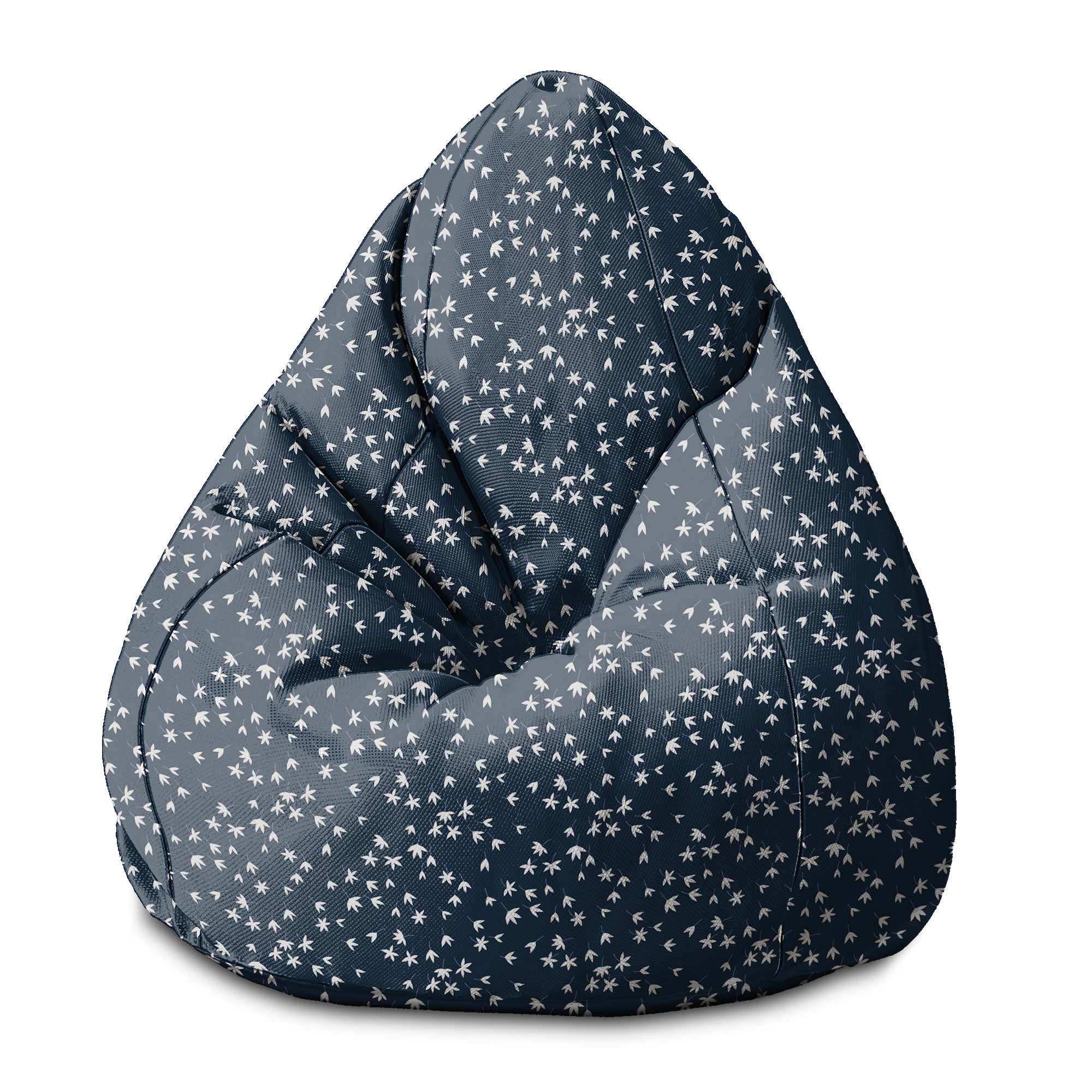 Puf Pearshape Navy Petals-M-Oxford