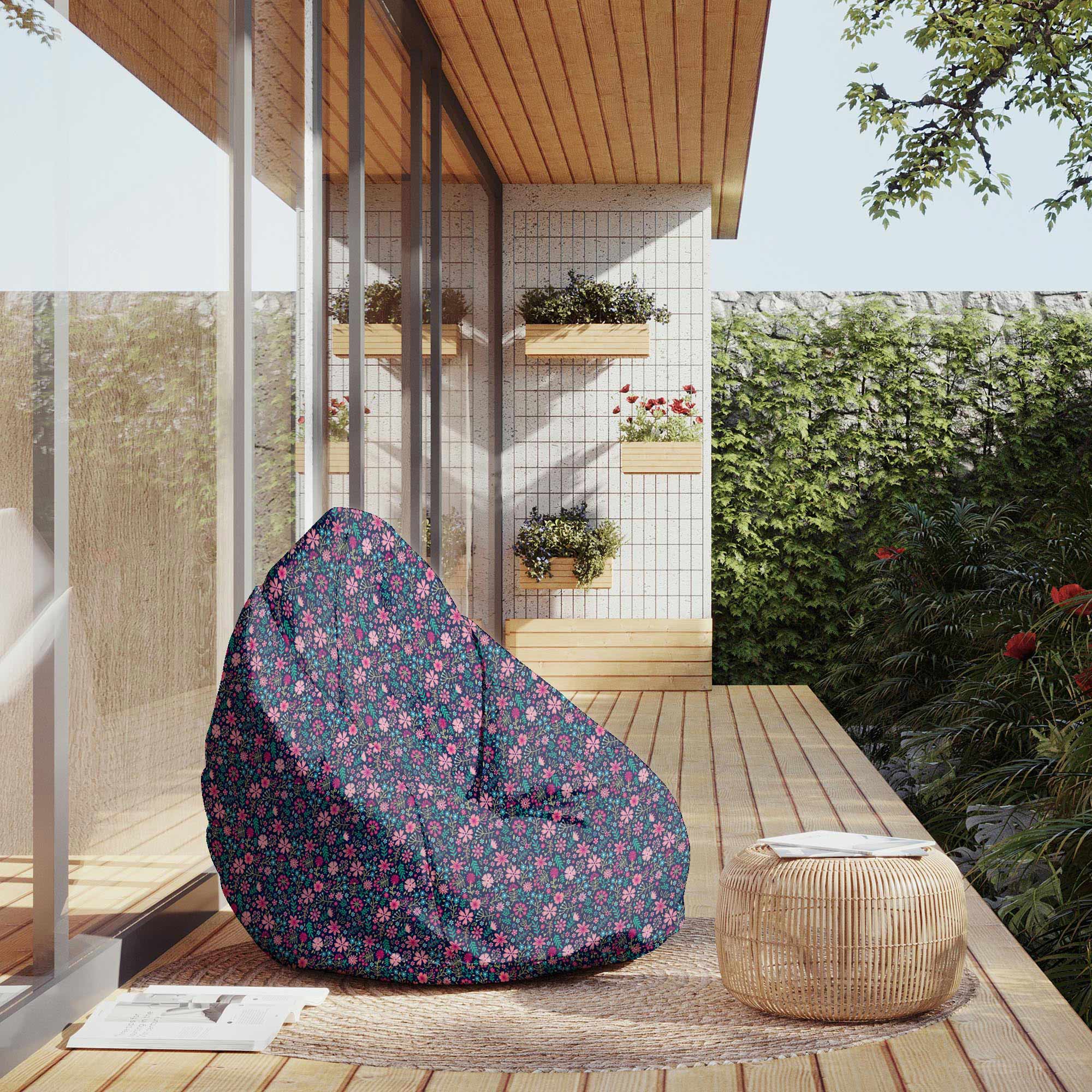 Puf Pearshape Pink Meadow