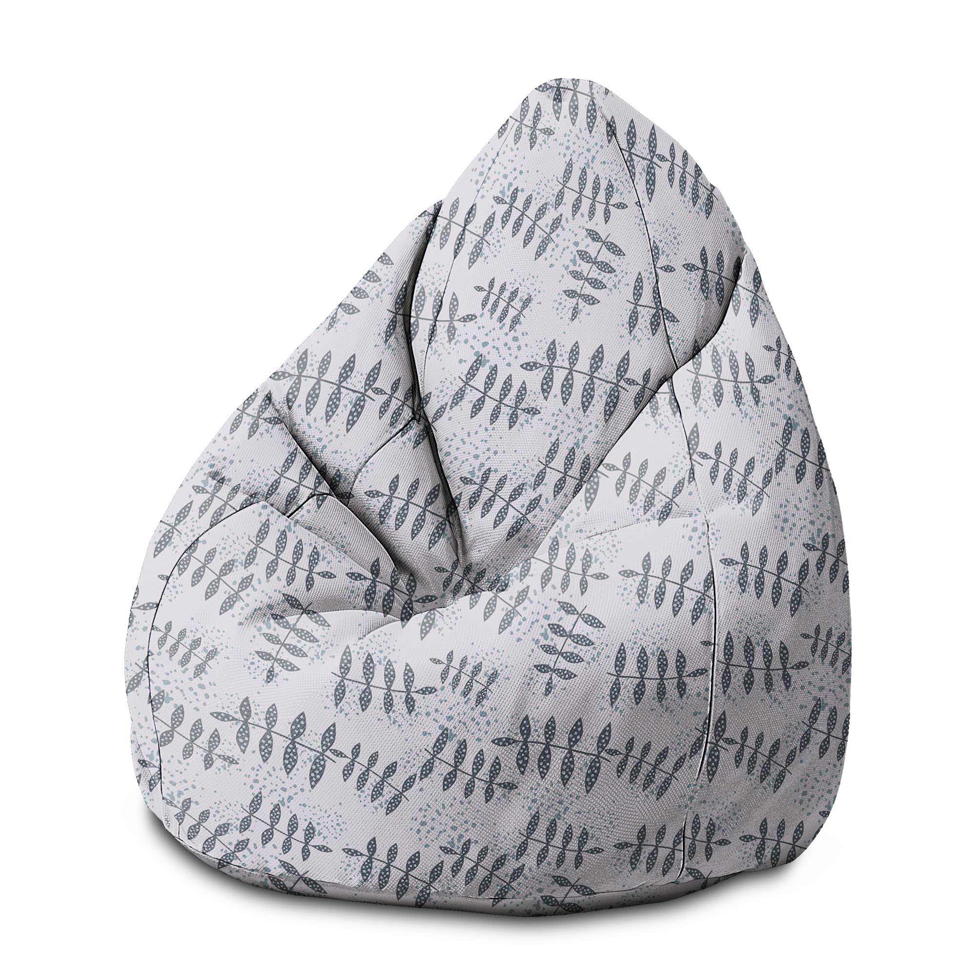 Pearshape Pouf Splash Floral Pattern-S-Velvet