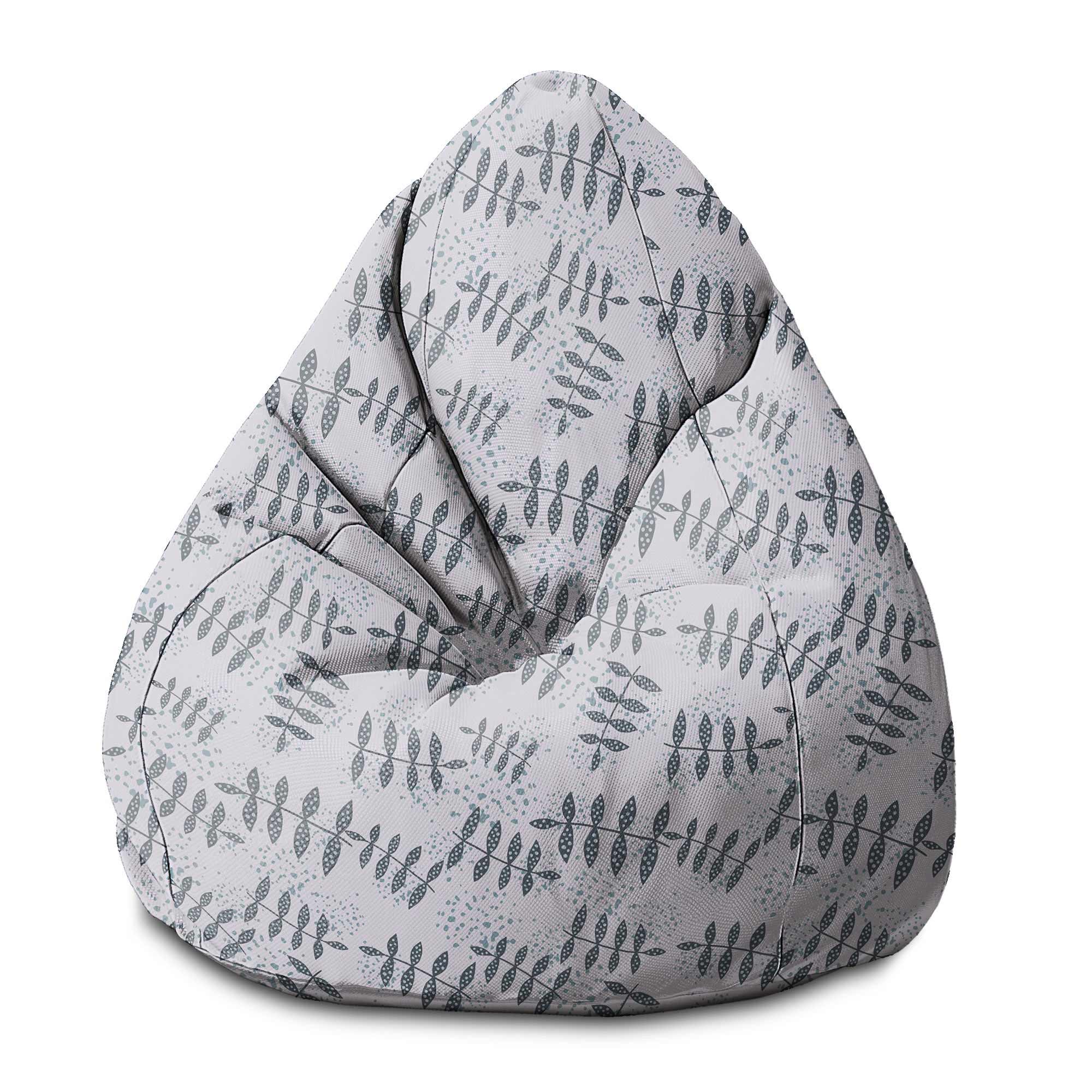 Pearshape Pouf Splash Floral Pattern-S-Velvet