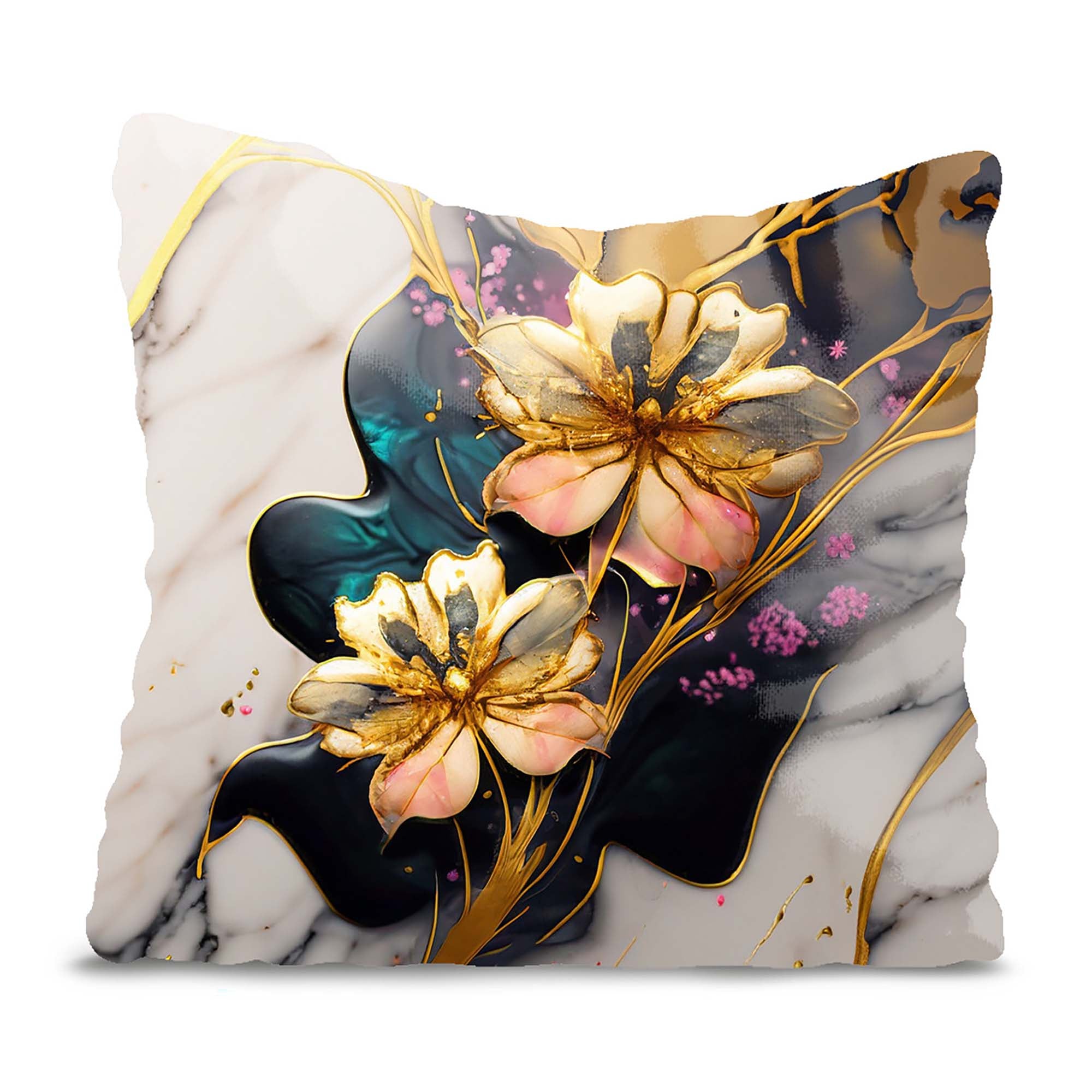 Polštář Flower Whisper Gold-Panama