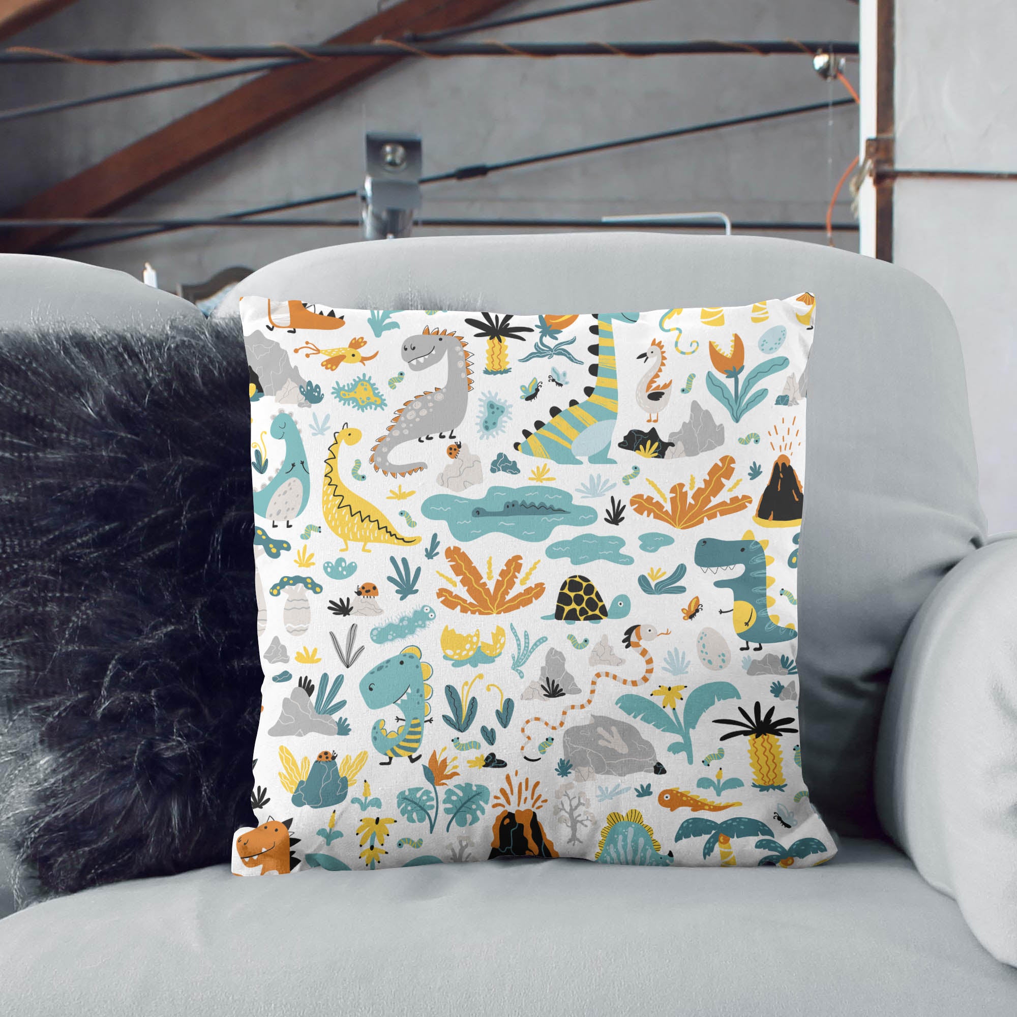 Dinosaur Life Pillow-Velvet
