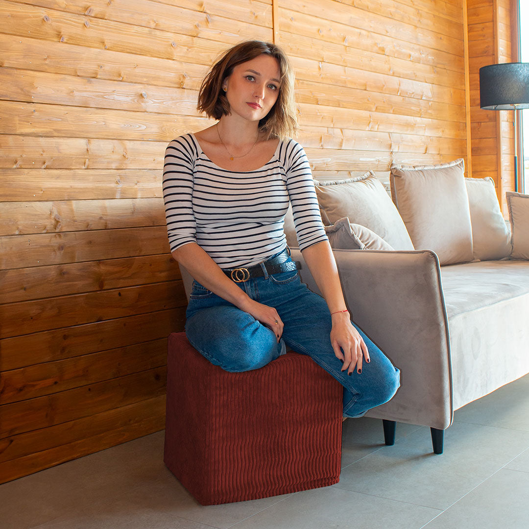 Puf Qubik Fired Brick-50x50 CM