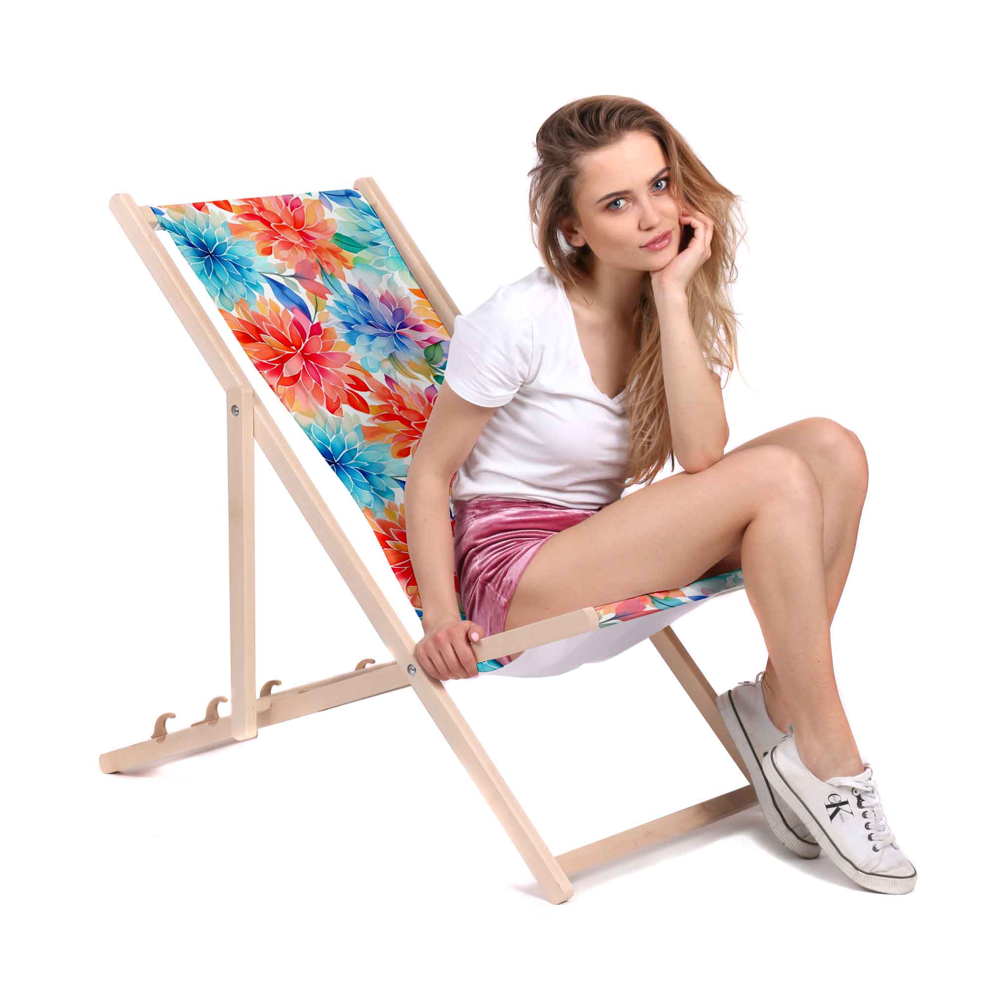 Leżak drewniany Floral Background-M
