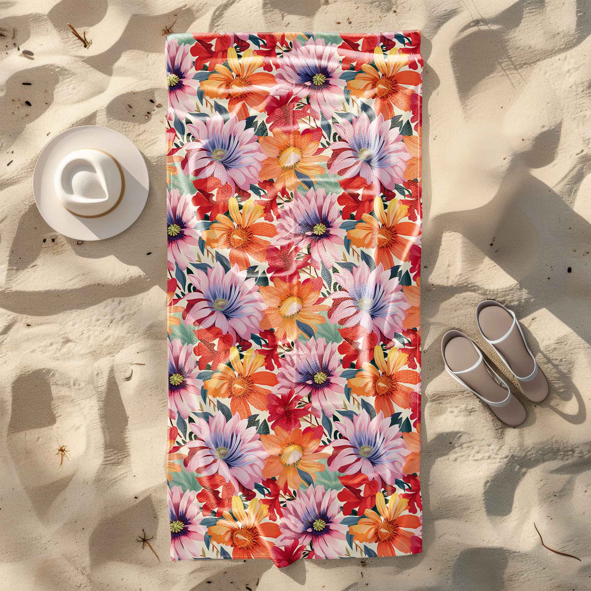 Floral Pattern Towel-70x140 cm