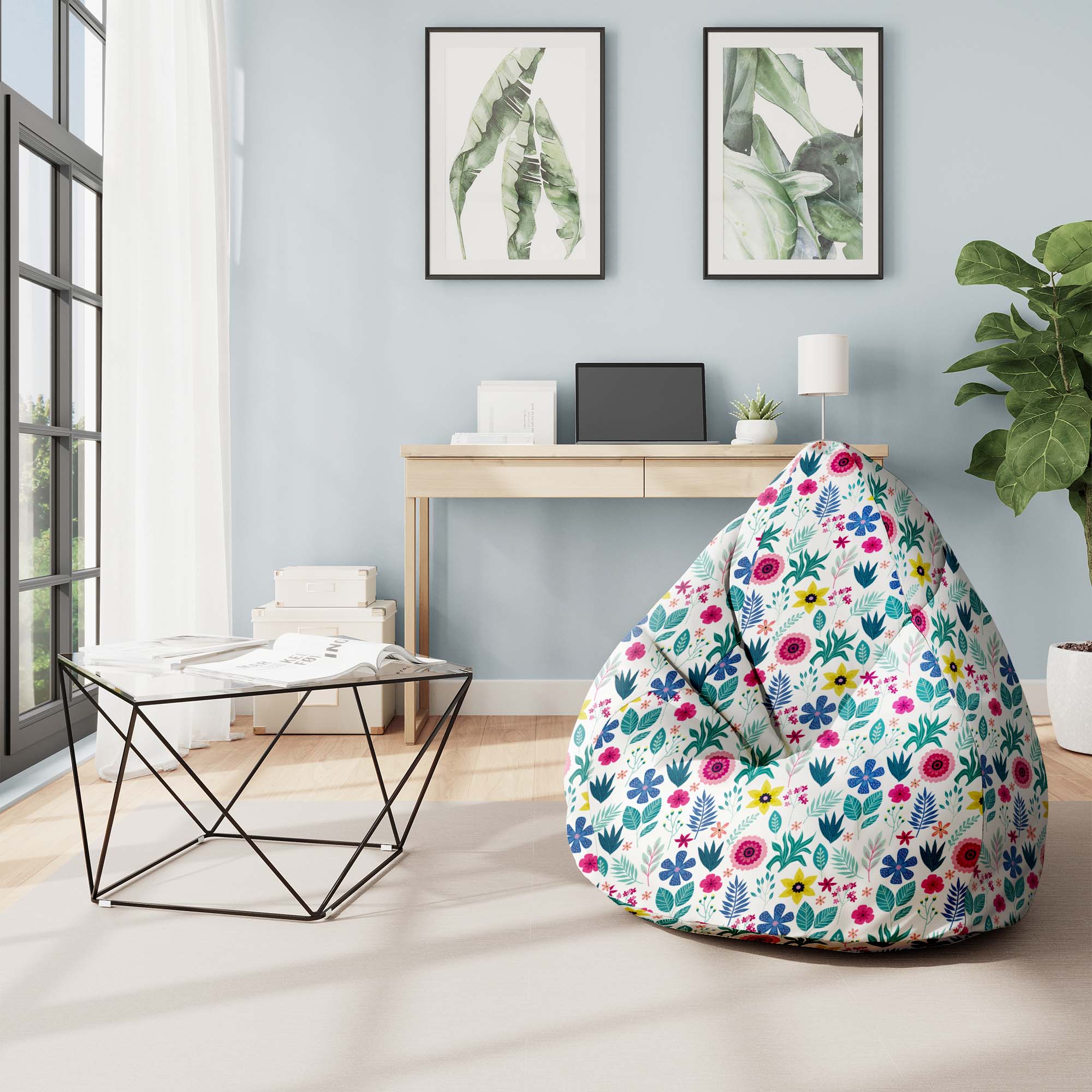 Puf Pearshape Floral Elegance -M-Oxford
