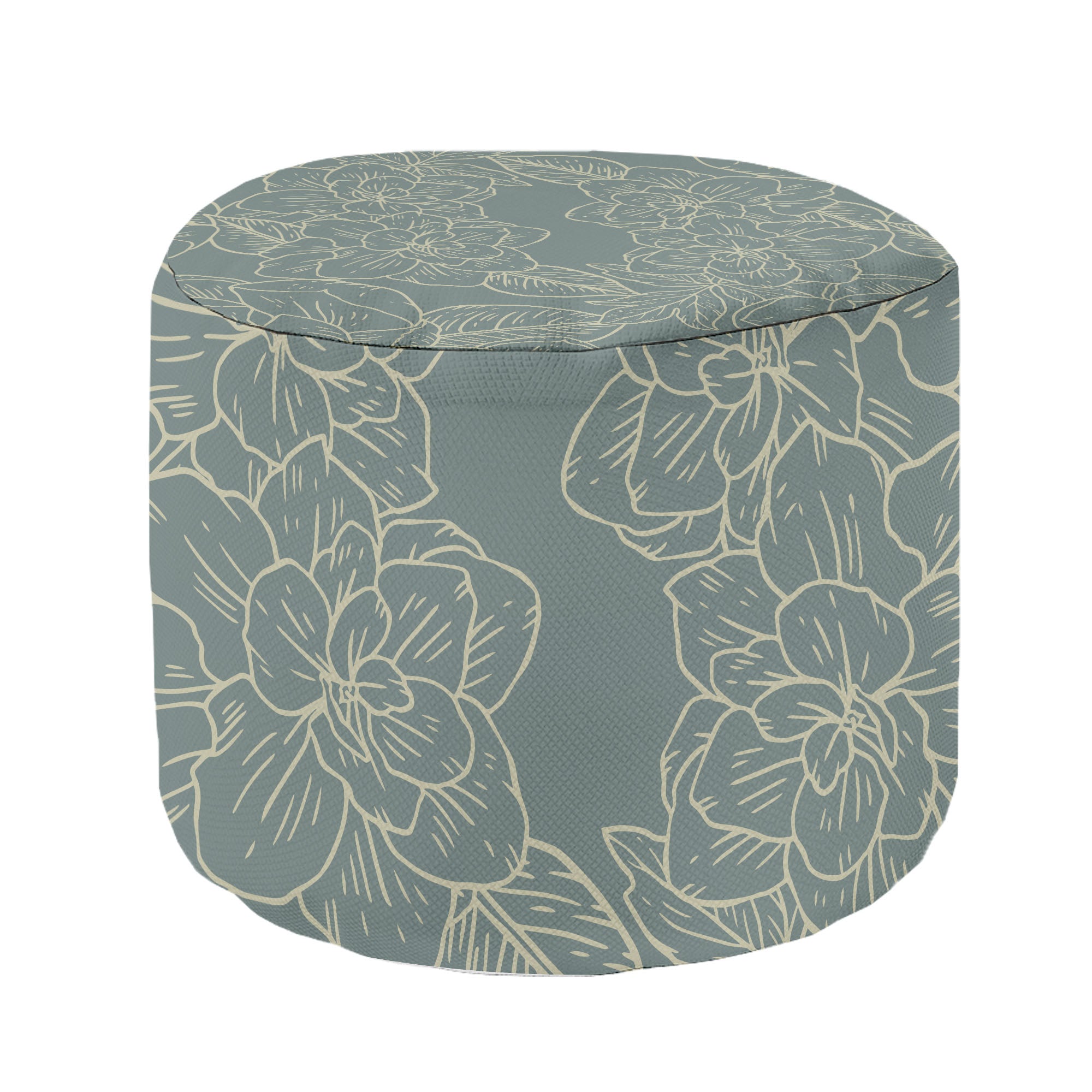 Runder Hocker Fußstütze Floral Elegant