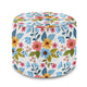 Kulatá taburetka podnožka Floral Fantasy-Velvet