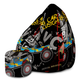 Pearshape Pouf with Footrest Army Car-Oxford