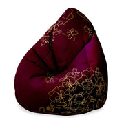 Puf Pearshape Gold Roses-S-Velvet